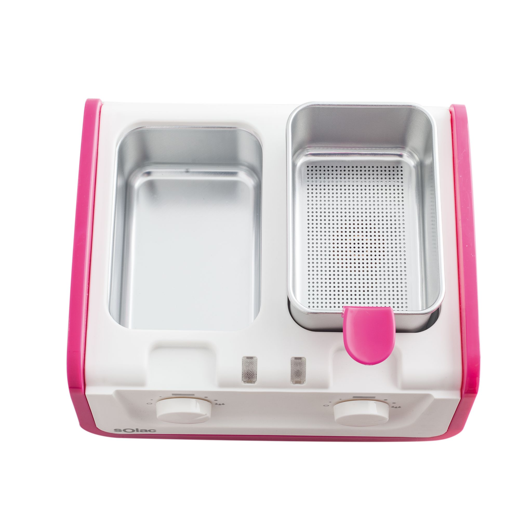 Voir la diapositive 2 : SOLAC Épilateur double cuve à cire chaude DC750224 - Blanc