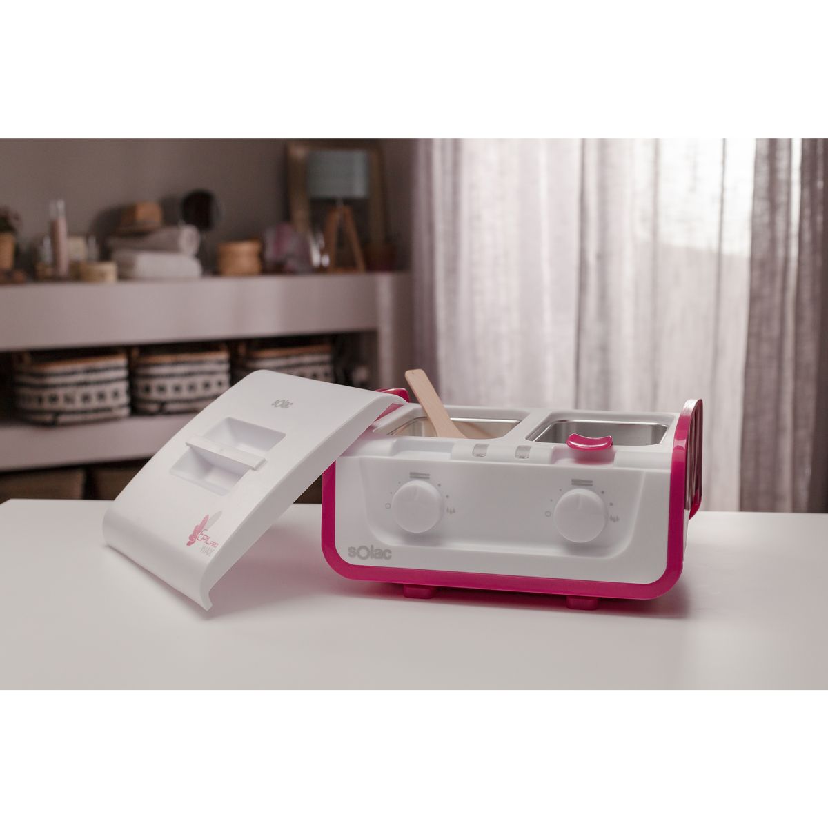 SOLAC Épilateur double cuve à cire chaude DC750224 - Blanc