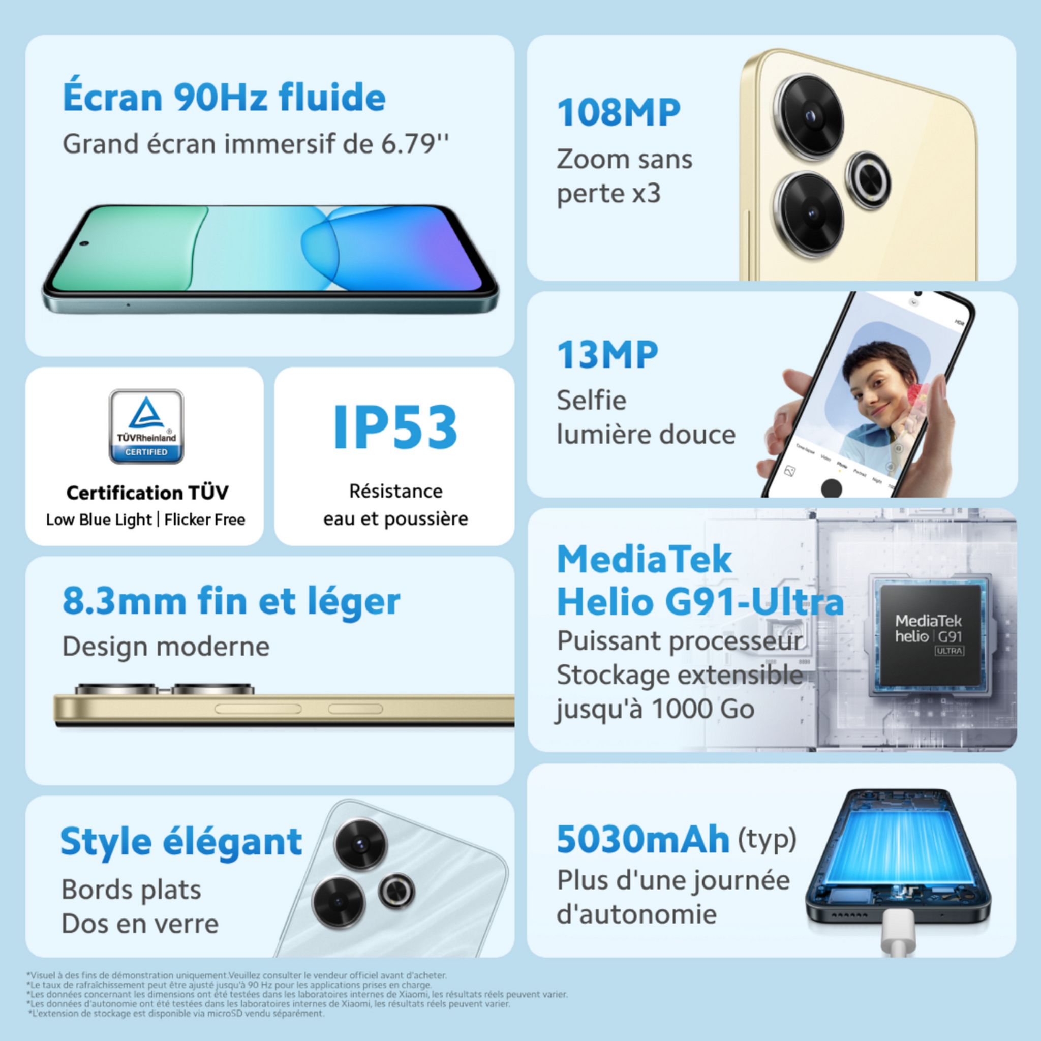 Voir la diapositive 6 : XIAOMI Redmi 13 4G 8/256Go - Rose