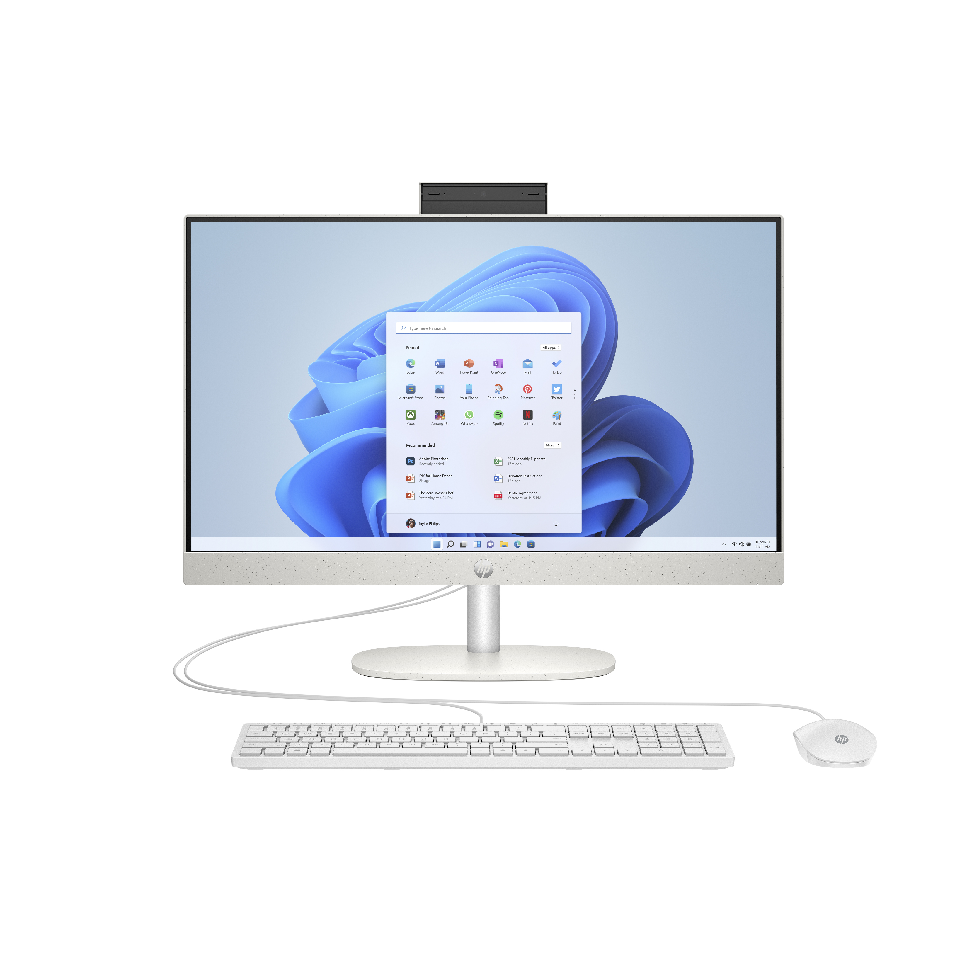 Voir la diapositive 2 : HP Ordinateur tout-en-un AIO 24CR0039NF - Blanc