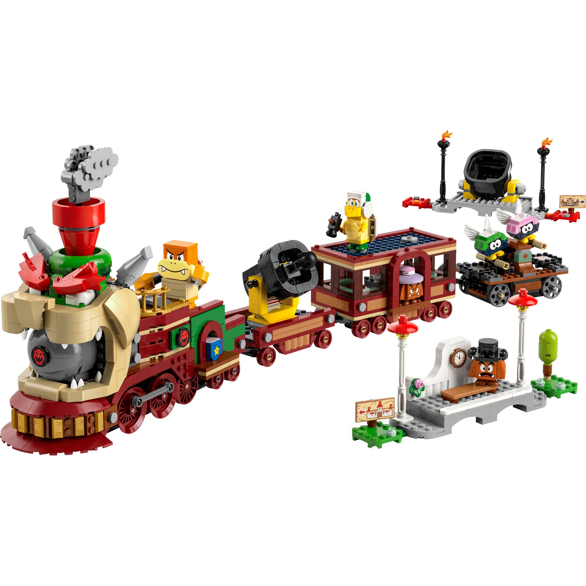 Voir la diapositive 2 : LEGO Super Mario 41437 - Train Bowser Express - Set avec Personnages de la Série un Frère Marto, un Boum Boum, 2 Goombas, 2 Paracoccinellys