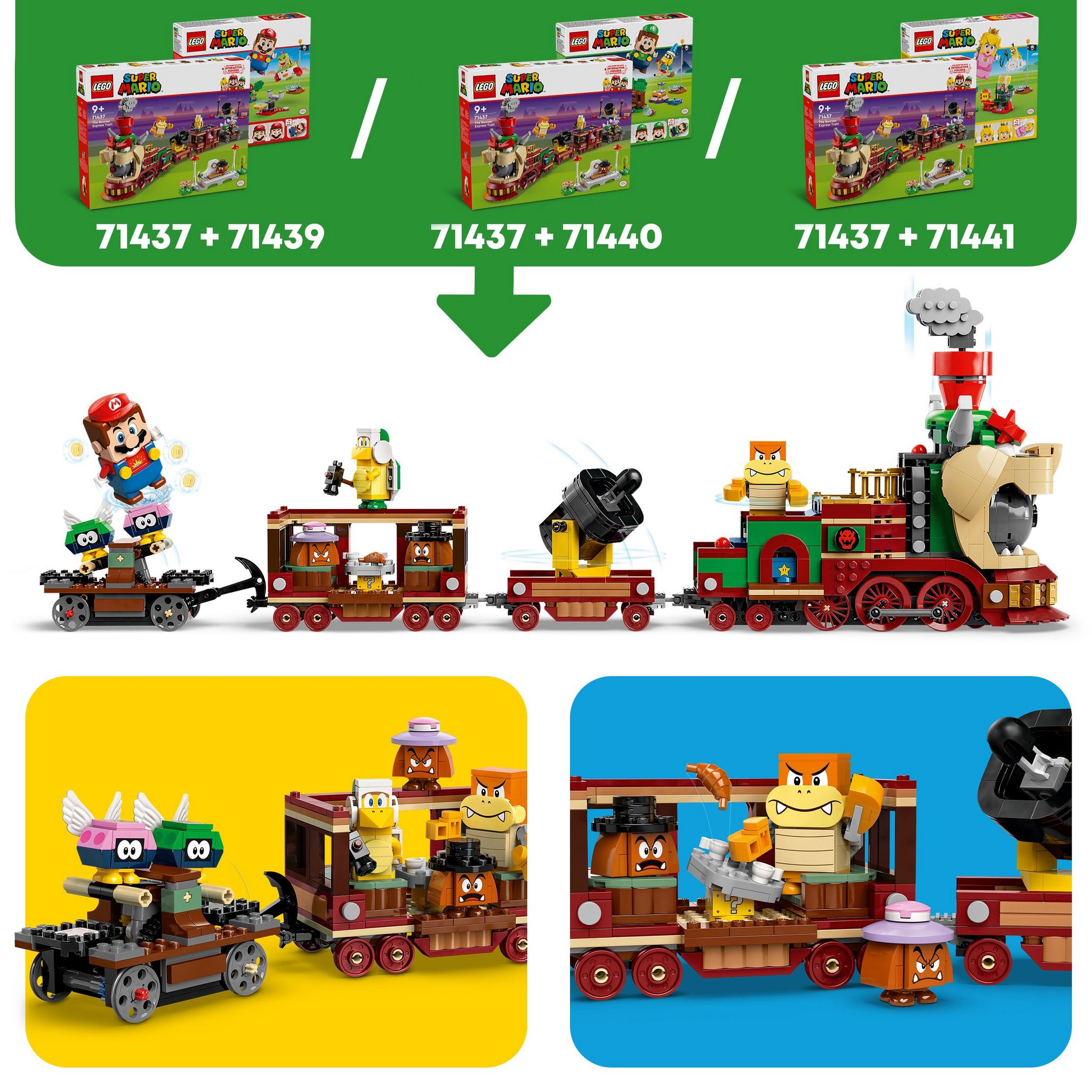Voir la diapositive 4 : LEGO Super Mario 41437 - Train Bowser Express - Set avec Personnages de la Série un Frère Marto, un Boum Boum, 2 Goombas, 2 Paracoccinellys