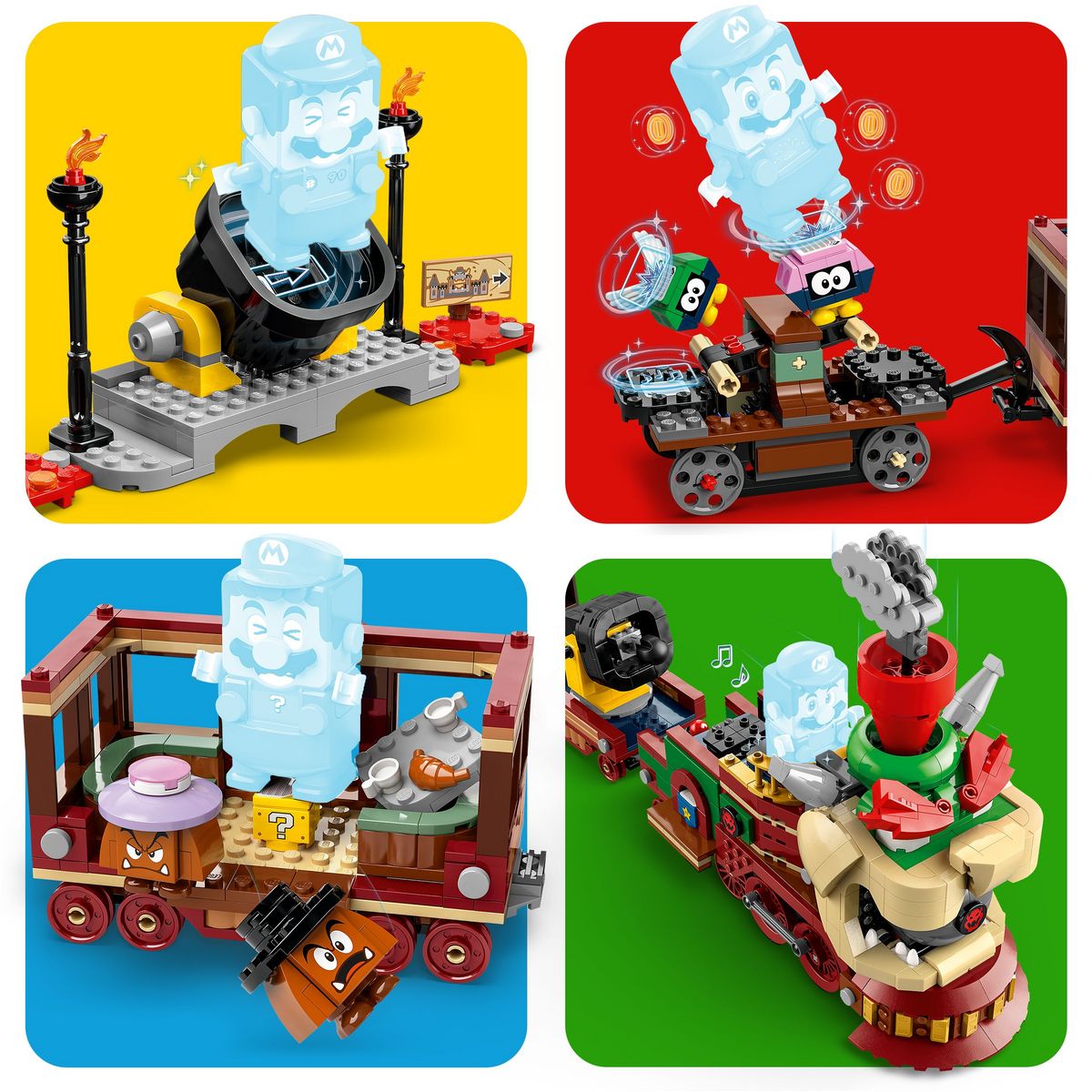 LEGO Super Mario 41437 - Train Bowser Express - Set avec Personnages de la Série un Frère Marto, un Boum Boum, 2 Goombas, 2 Paracoccinellys