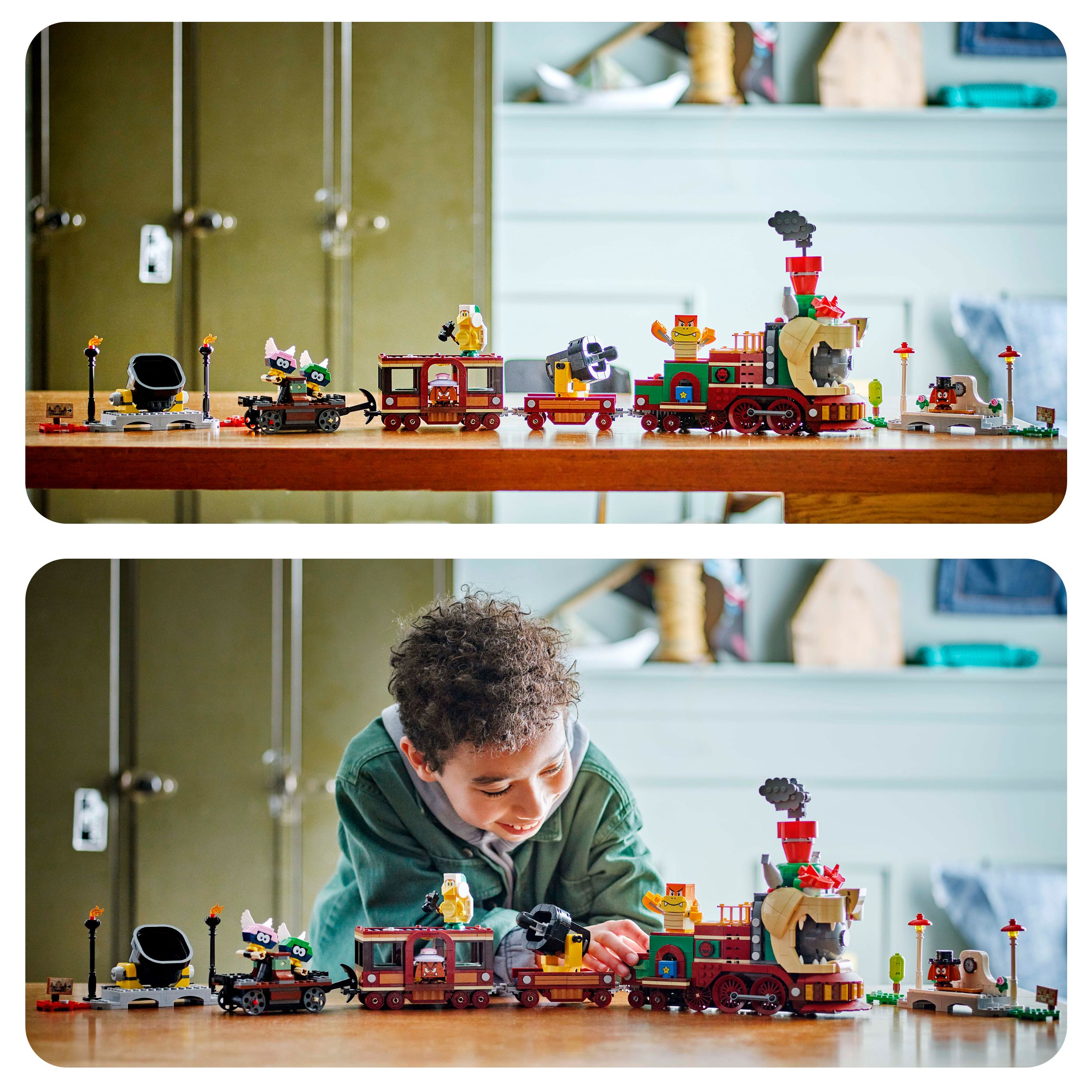 Voir la diapositive 7 : LEGO Super Mario 41437 - Train Bowser Express - Set avec Personnages de la Série un Frère Marto, un Boum Boum, 2 Goombas, 2 Paracoccinellys