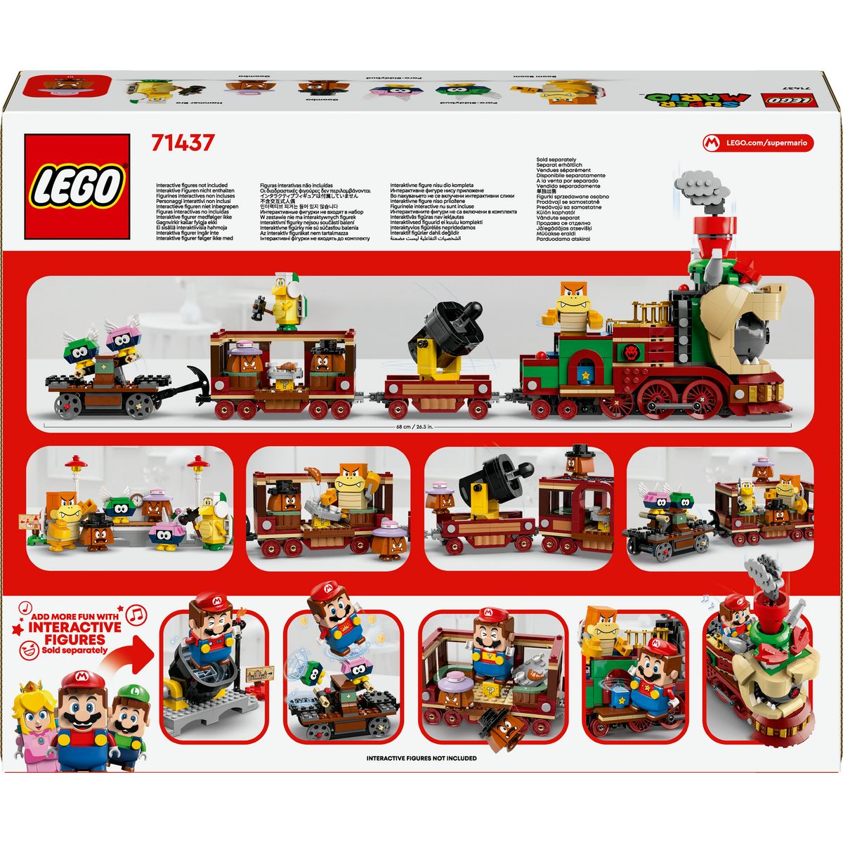 LEGO Super Mario 41437 - Train Bowser Express - Set avec Personnages de la Série un Frère Marto, un Boum Boum, 2 Goombas, 2 Paracoccinellys