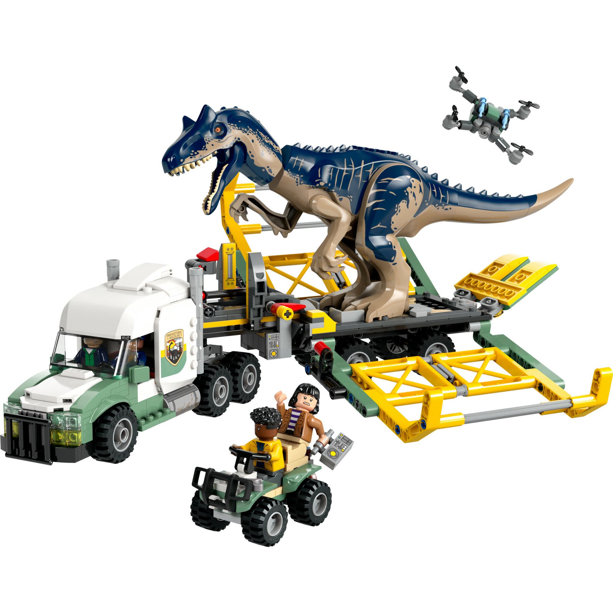 Voir la diapositive 2 : Jurassic World 76966 - Missions dinosaures : le camion de transport de l'allosaure