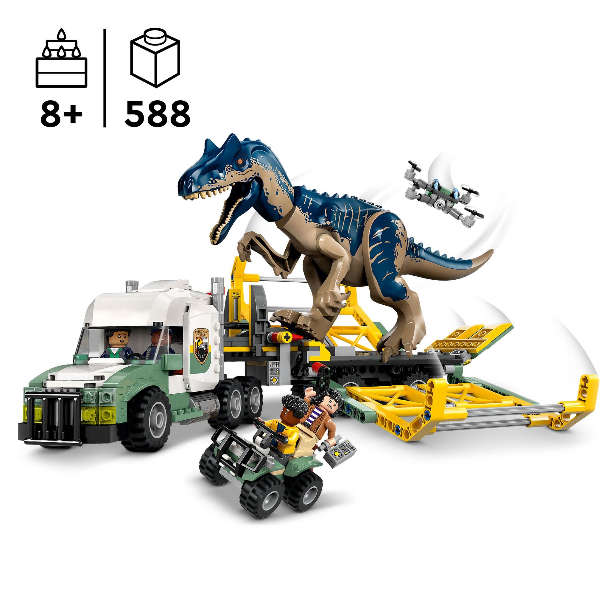 Voir la diapositive 3 : Jurassic World 76966 - Missions dinosaures : le camion de transport de l'allosaure