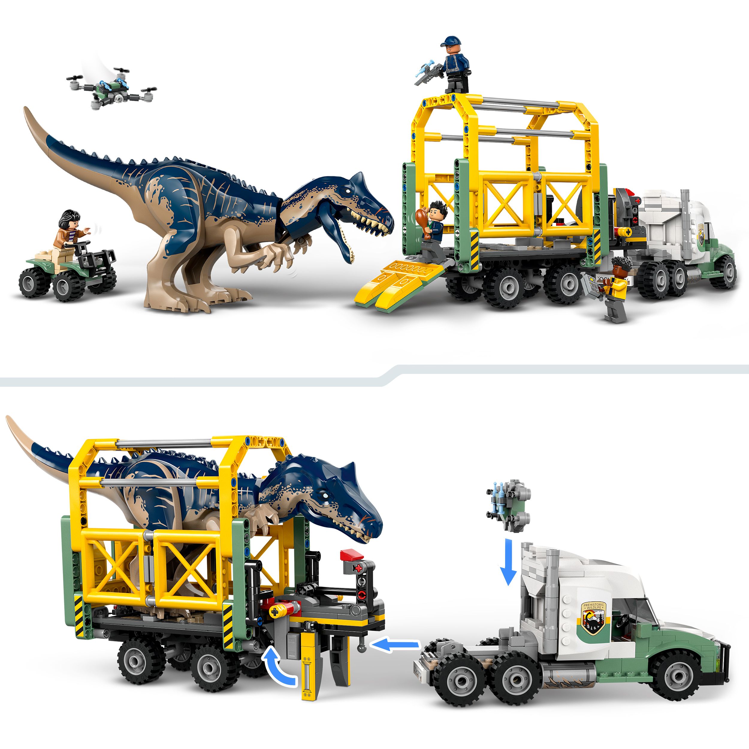 Voir la diapositive 4 : Jurassic World 76966 - Missions dinosaures : le camion de transport de l'allosaure