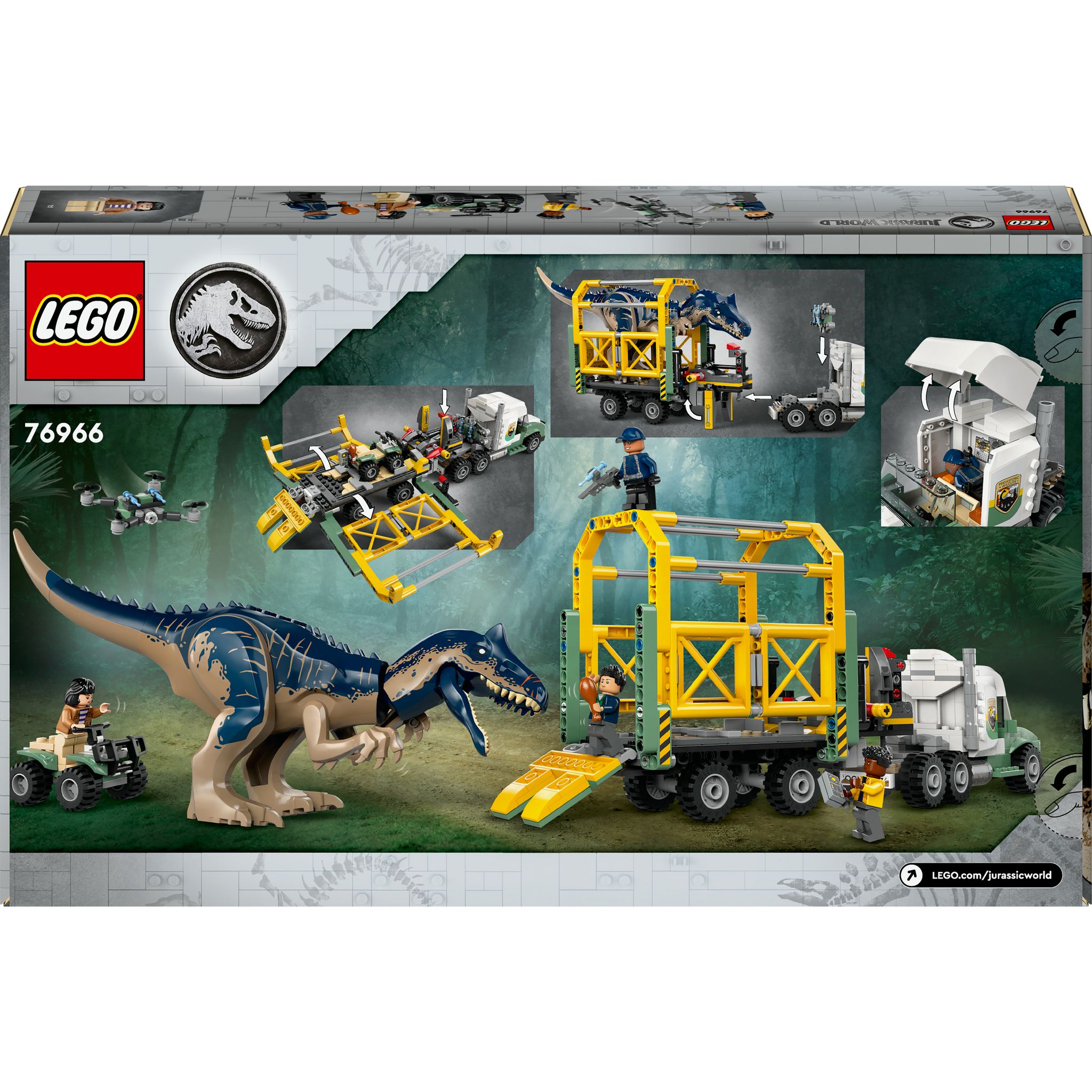 Voir la diapositive 8 : Jurassic World 76966 - Missions dinosaures : le camion de transport de l'allosaure