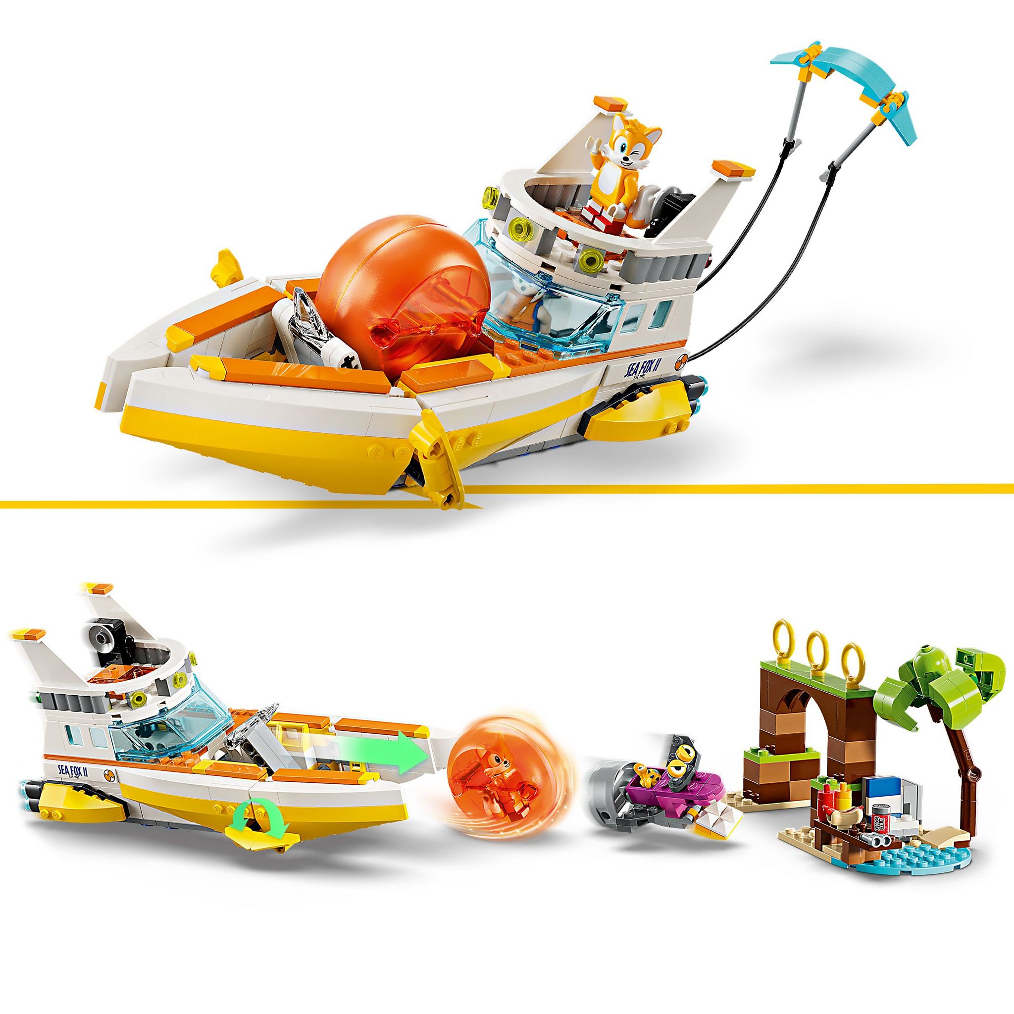Voir la diapositive 4 : LEGO Sonic 76997 - Le bateau d'aventures de Tails - Jouet bateau interactif à collectionner - Set pour Enfants avec du Jeu Vidéo