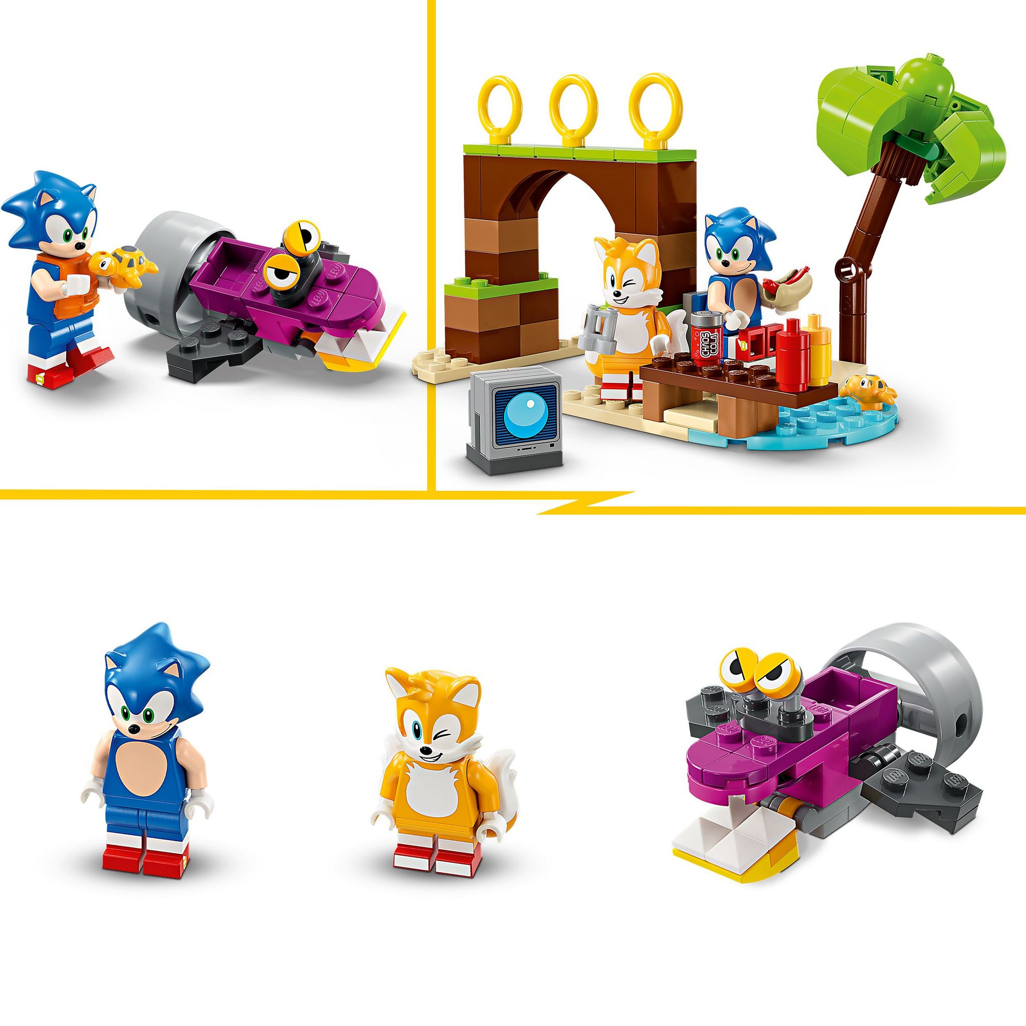 Voir la diapositive 5 : LEGO Sonic 76997 - Le bateau d'aventures de Tails - Jouet bateau interactif à collectionner - Set pour Enfants avec du Jeu Vidéo