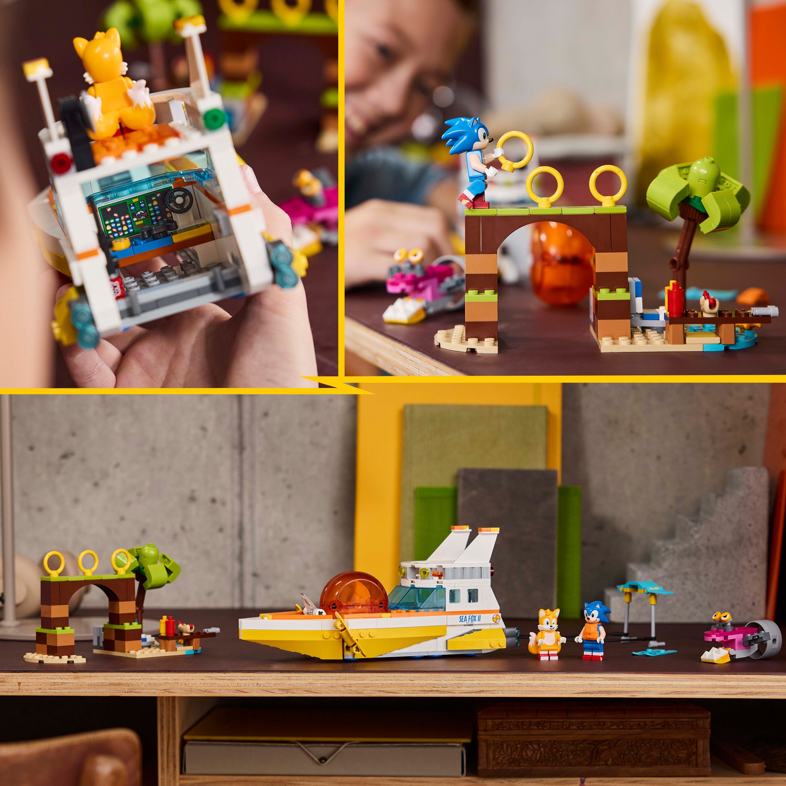 Voir la diapositive 6 : LEGO Sonic 76997 - Le bateau d'aventures de Tails - Jouet bateau interactif à collectionner - Set pour Enfants avec du Jeu Vidéo