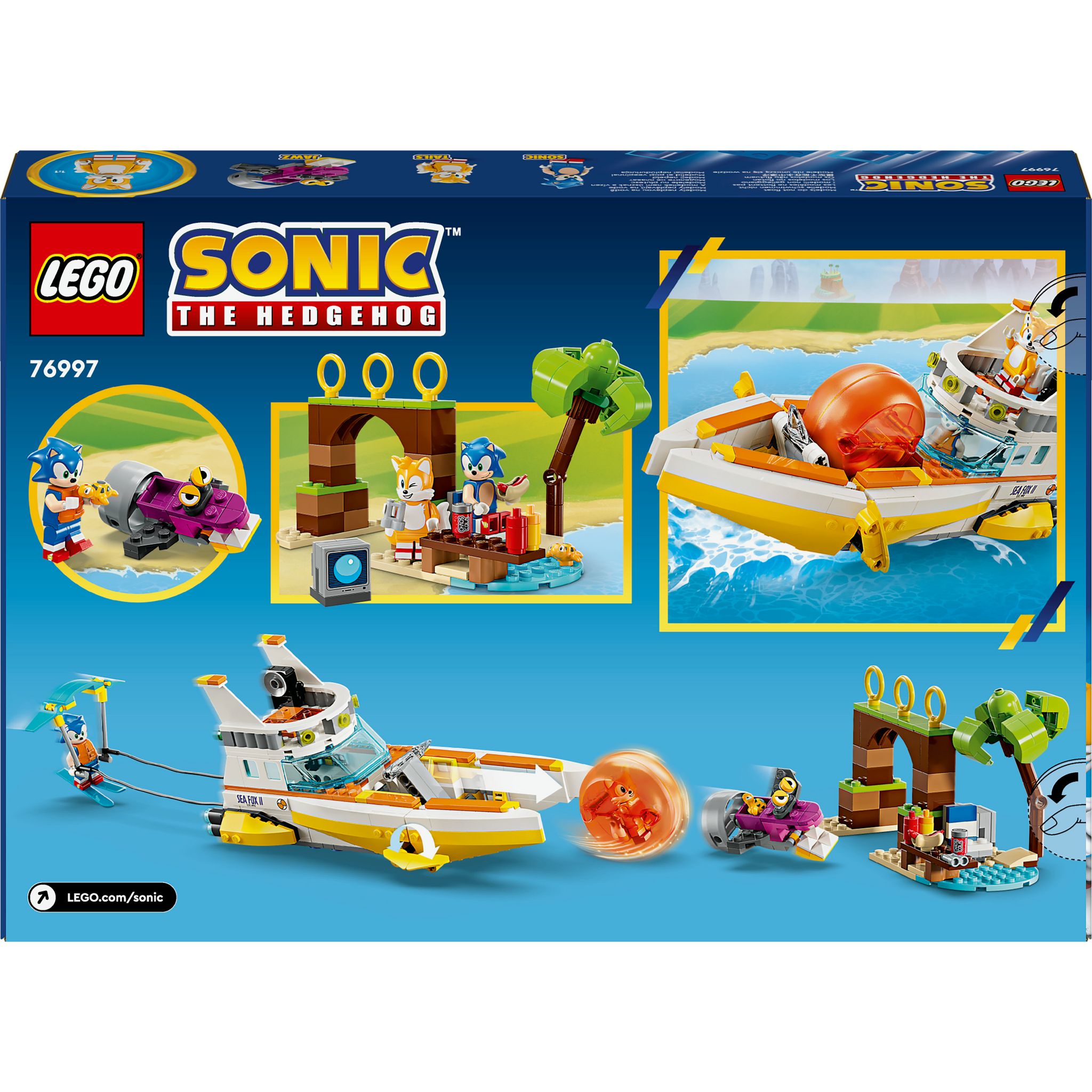 Voir la diapositive 8 : LEGO Sonic 76997 - Le bateau d'aventures de Tails - Jouet bateau interactif à collectionner - Set pour Enfants avec du Jeu Vidéo