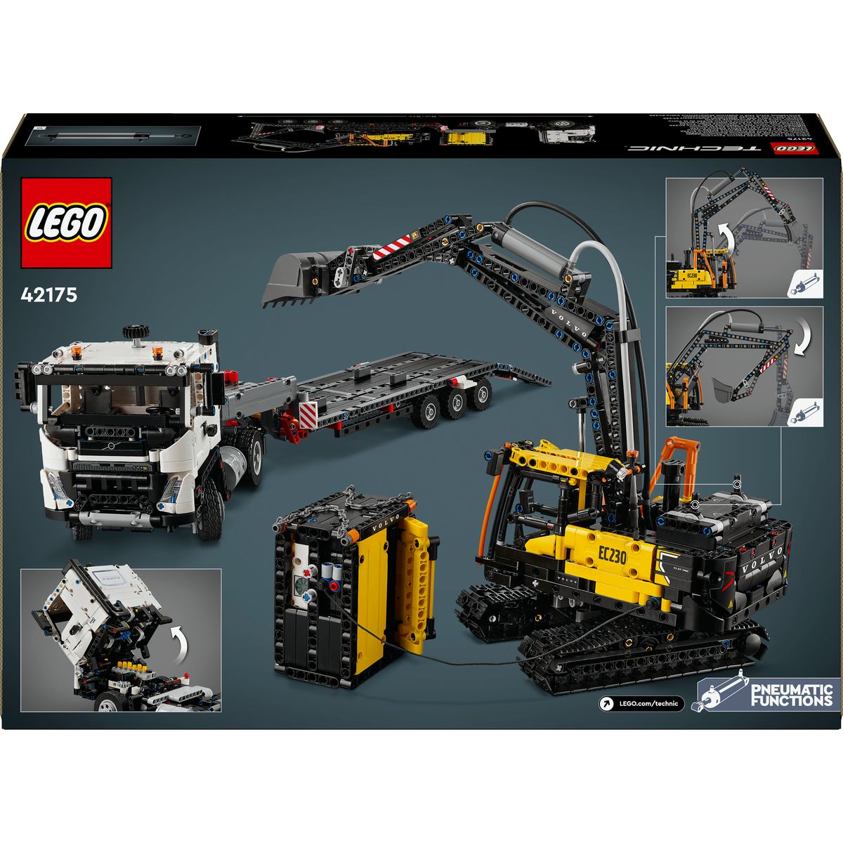 LEGO Technic 42175 - Camion Volvo FMX et Pelleteuse électrique EC230