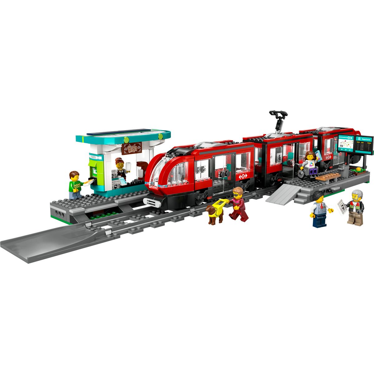 LEGO City 60423 - Le Tramway et la Station du Centre-ville - Véhicules pour Enfants Garçons et Filles dès 7 Ans, Idée Cadeau d'Anniversaire pour les Fans de Transport
