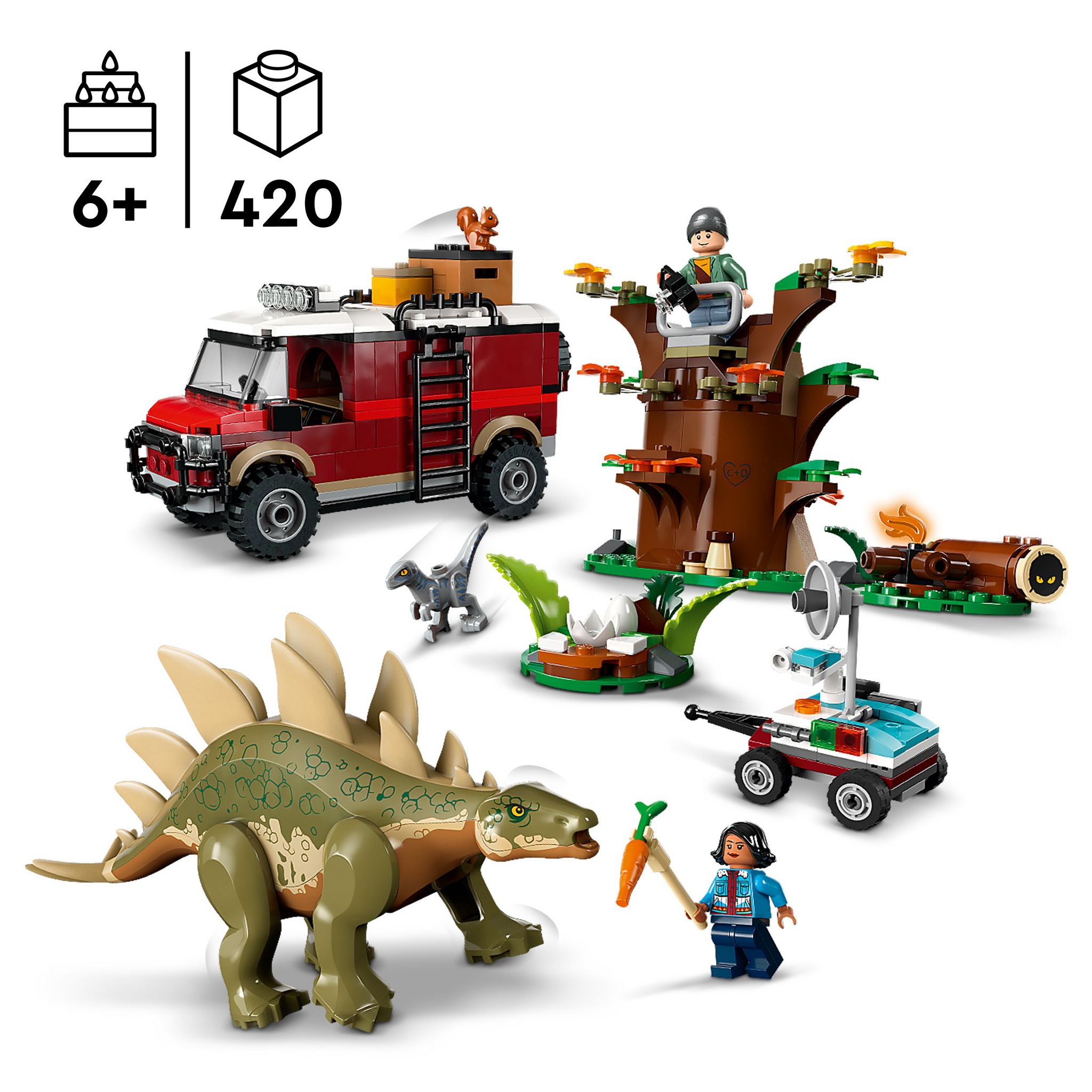 Voir la diapositive 3 : LEGO Jurassic World 76965 - Missions dinosaures : la découverte du stégosaure
