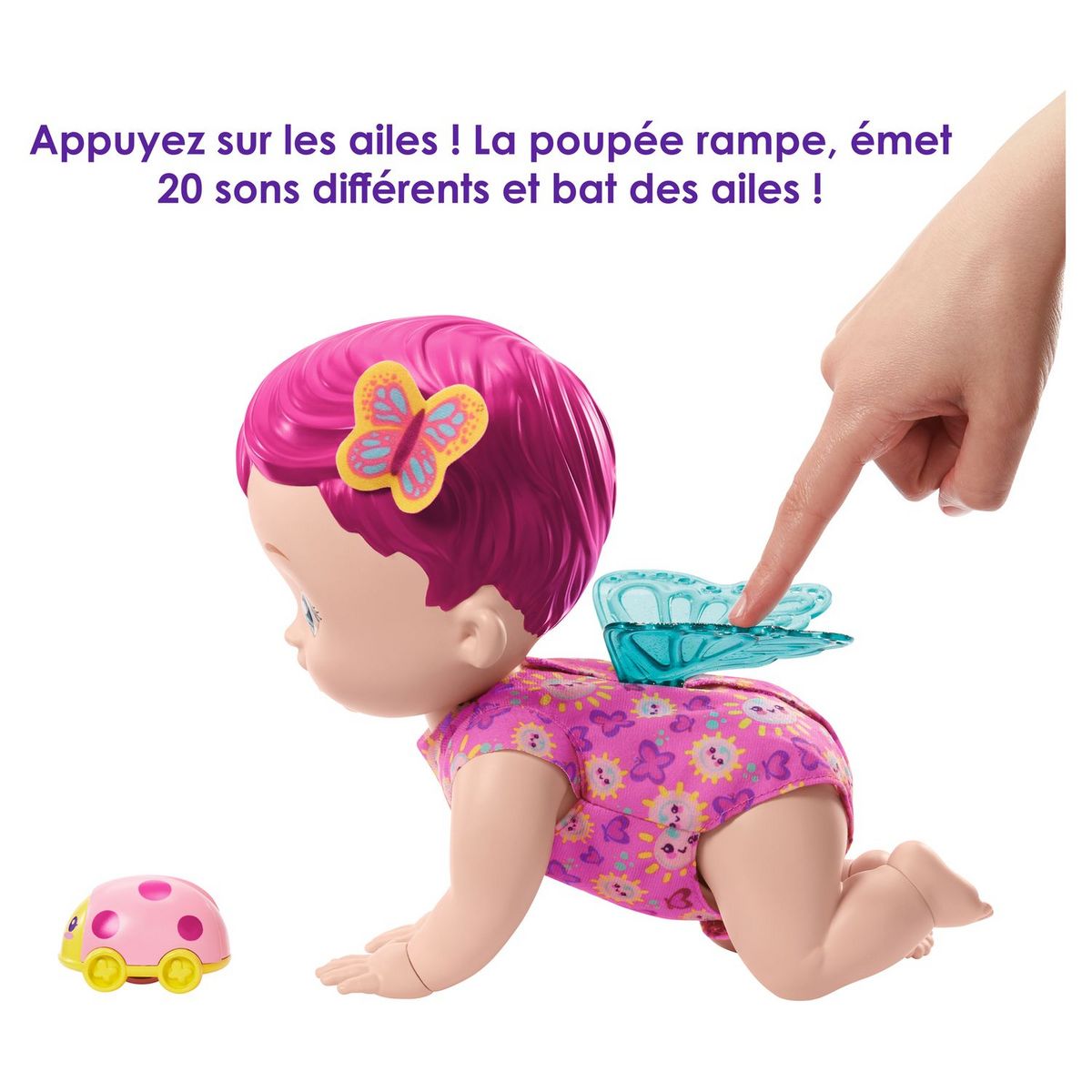 MATTEL Poupon My Garden Baby Bébé papillon Trotteur et sons