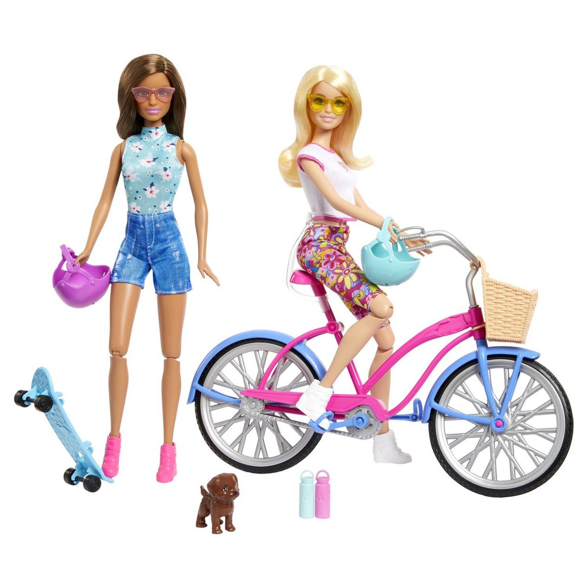 Voir la diapositive 2 : MATTEL Coffret poupée Barbie vélo et skateboard