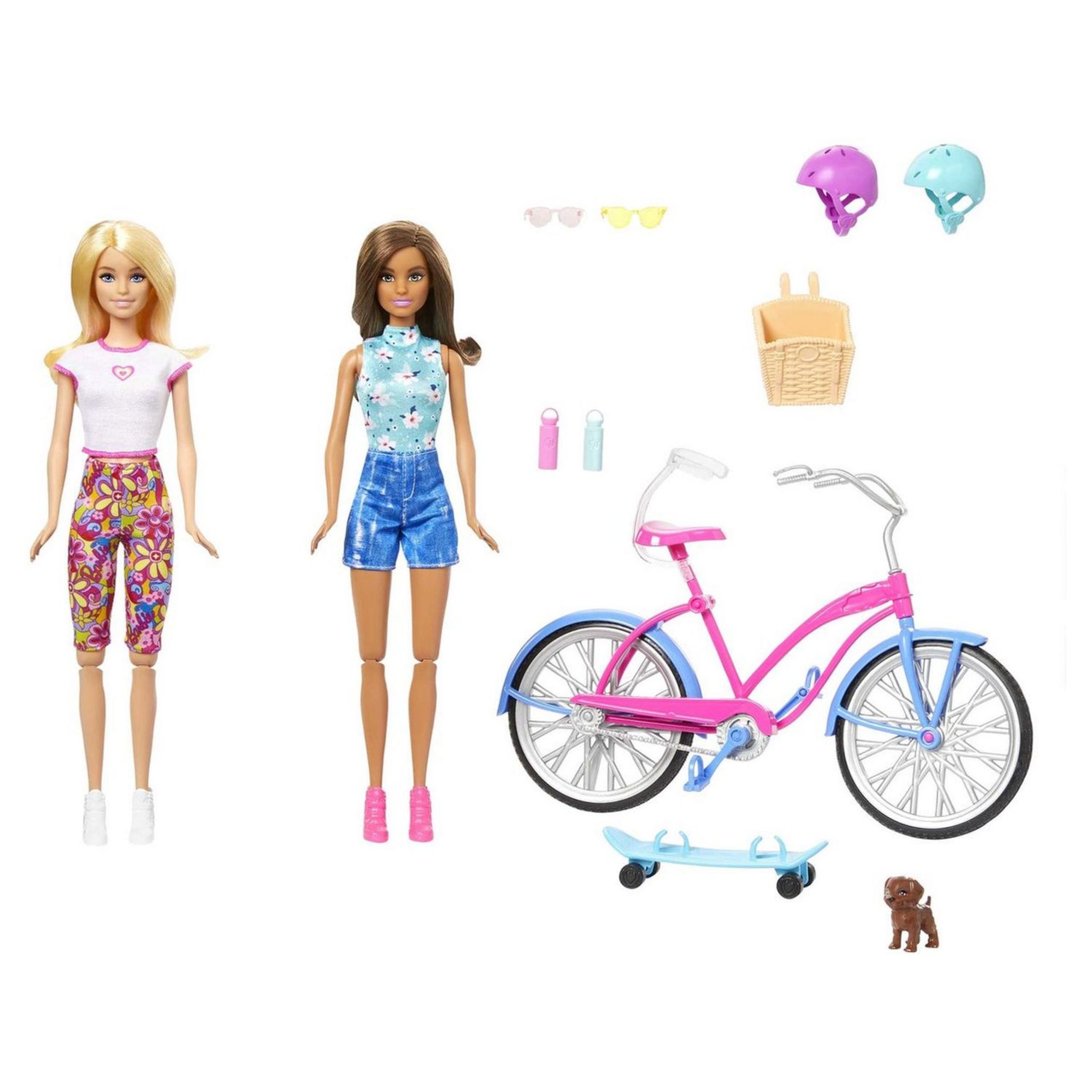 Voir la diapositive 3 : MATTEL Coffret poupée Barbie vélo et skateboard