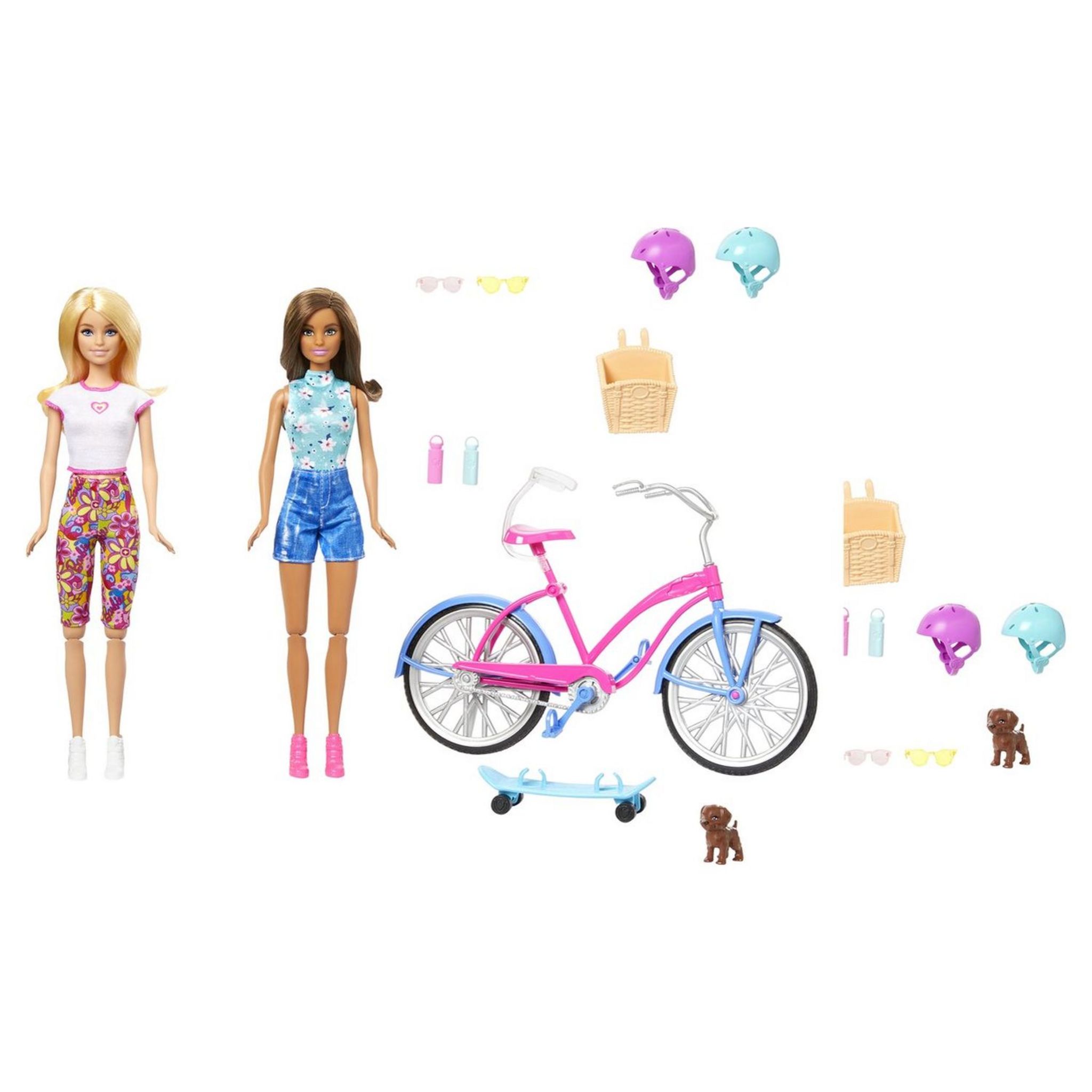 Voir la diapositive 4 : MATTEL Coffret poupée Barbie vélo et skateboard