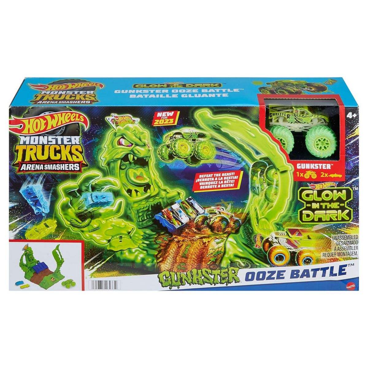 MATTEL HOT WHEELS MONSTER TRUCKS ARENA GUNKSTER OOZE BATTLE