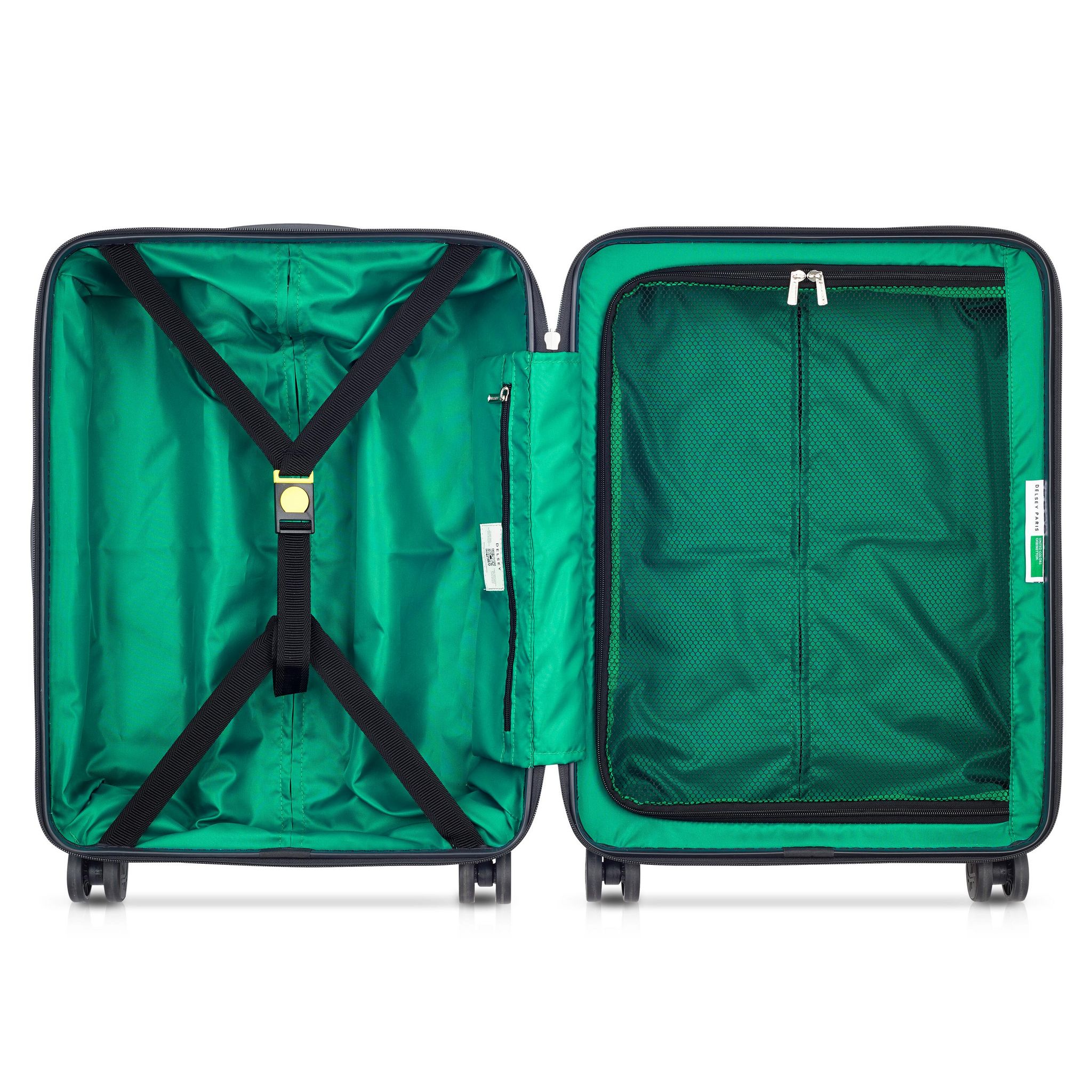 Voir la diapositive 2 : DELSEY Valise rigide Delsey Benetton 66cm vert