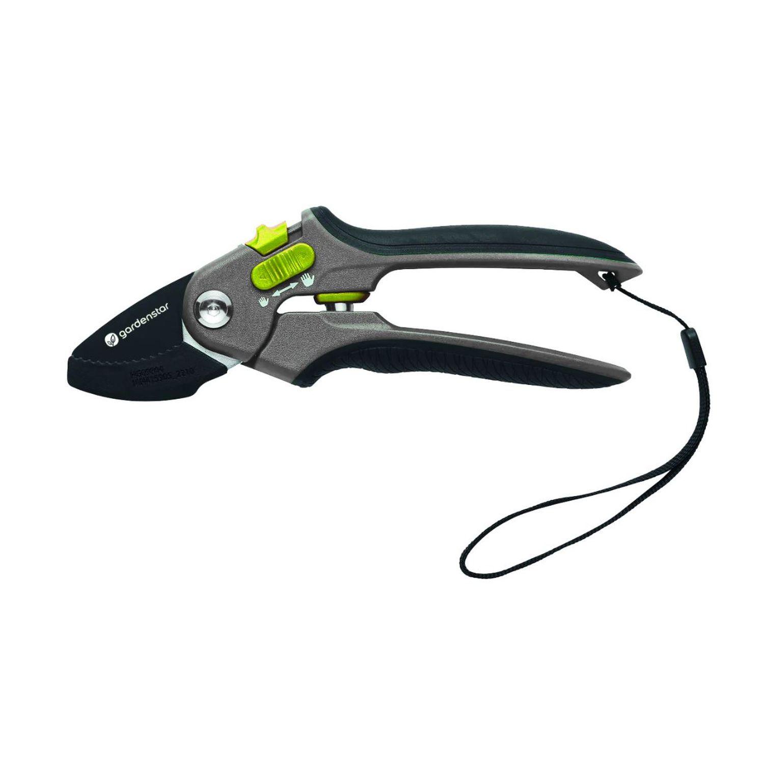 Voir la diapositive 2 : GARDENSTAR Sécateur à enclume à ouverture réglable - 21 cm
