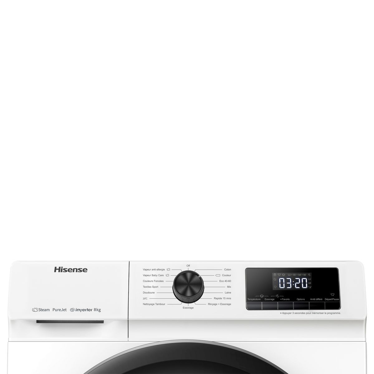 HISENSE Lave linge hublot à induction WF8014QAEVJM, 8 kg, 1400 T/min, A