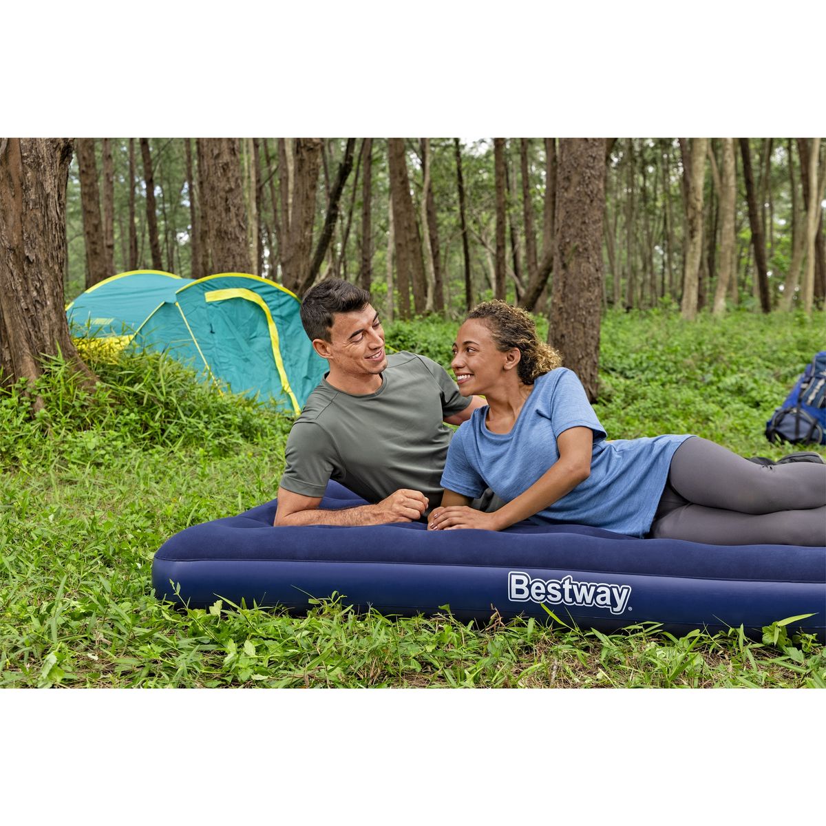 BESTWAY Matelas de Camping Gonflable Horizon Double 191x137x22 cm - Bleu