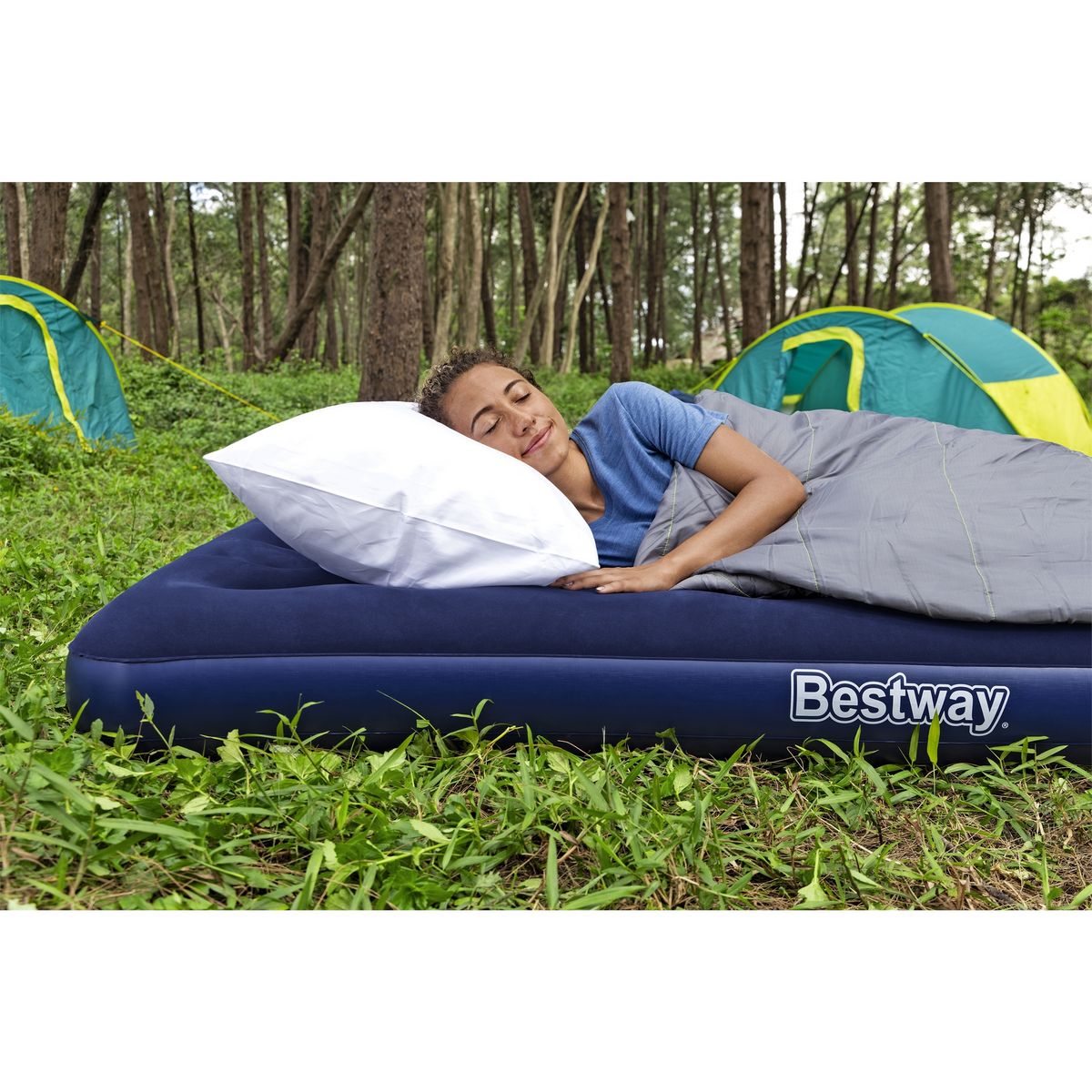 BESTWAY Matelas de Camping Gonflable Horizon Double 191x137x22 cm - Bleu