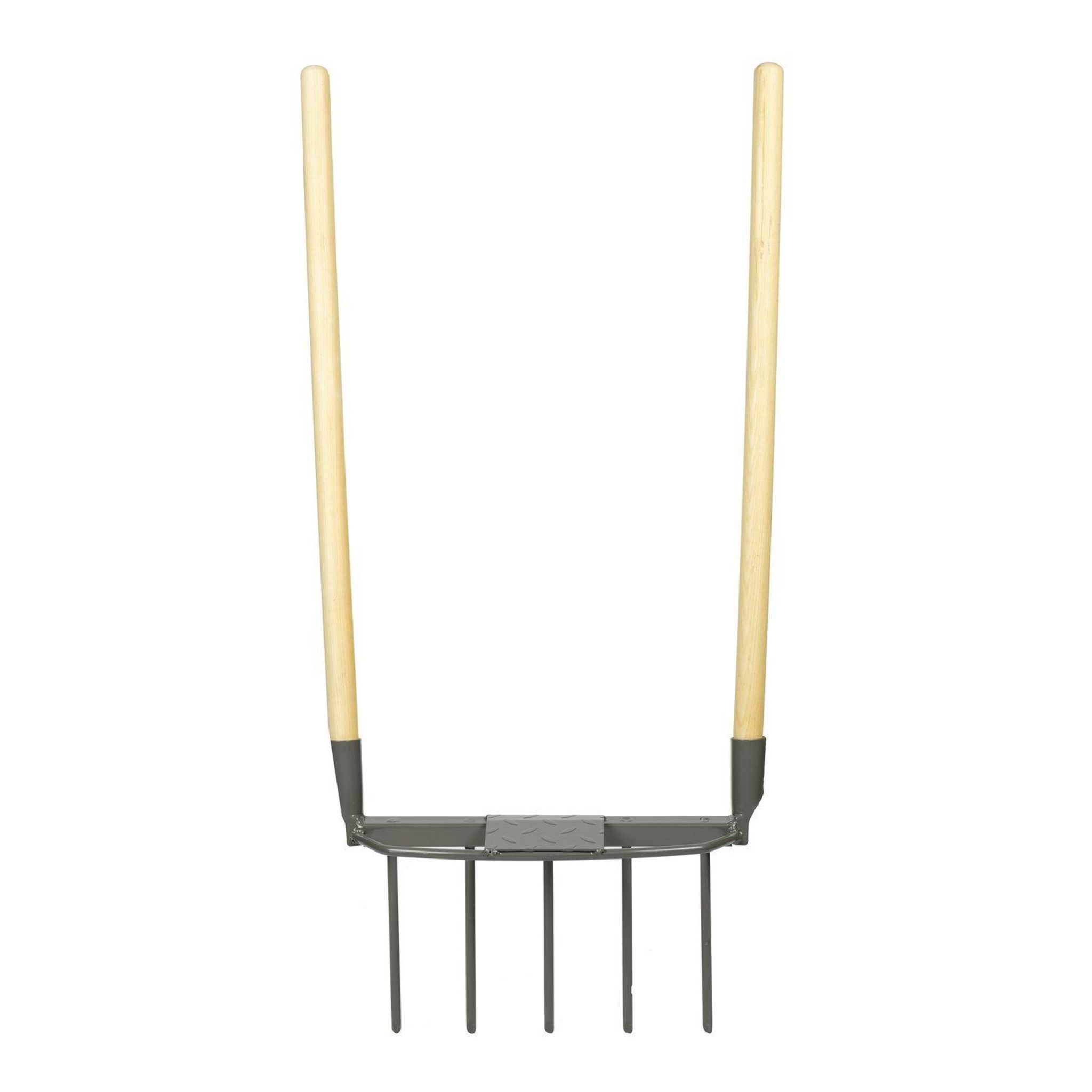 Voir la diapositive 2 : GARDENSTAR Cultivateur griffes 5 dents avec 2 manches bambou FSC