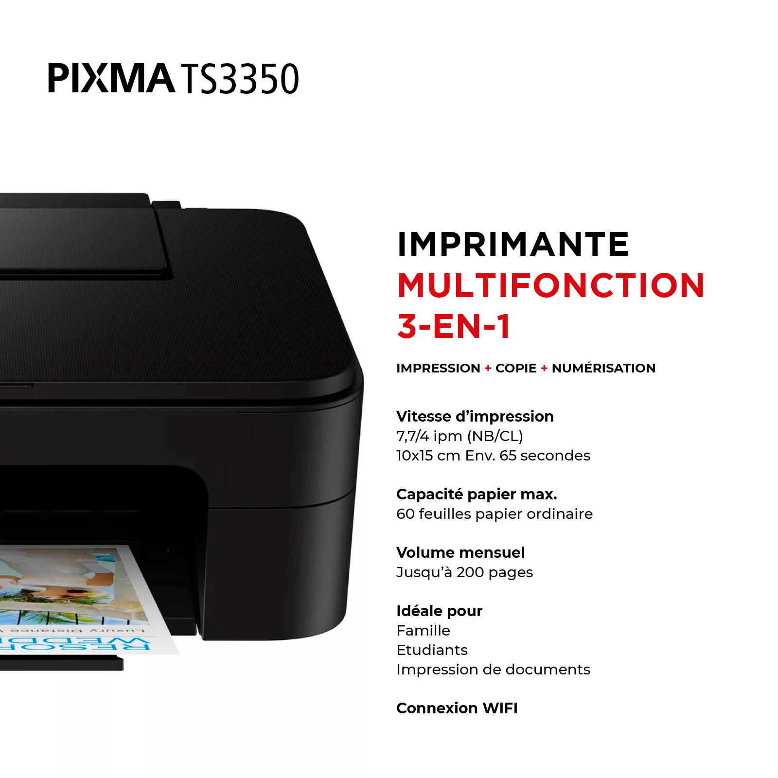 Voir la diapositive 3 : CANON Imprimante PIXMA TS3350