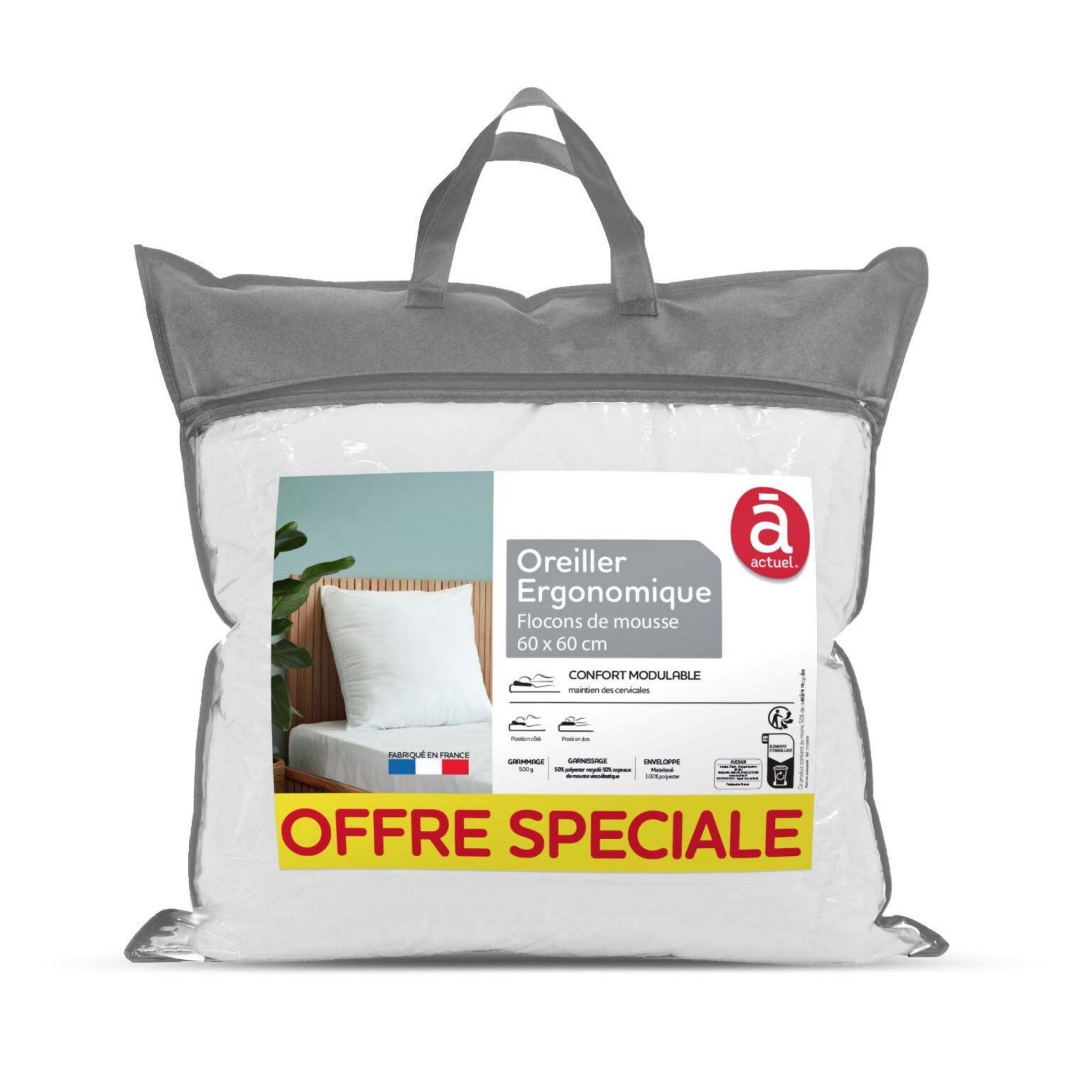 ACTUEL Oreiller ergonomique MIX 500g/m²