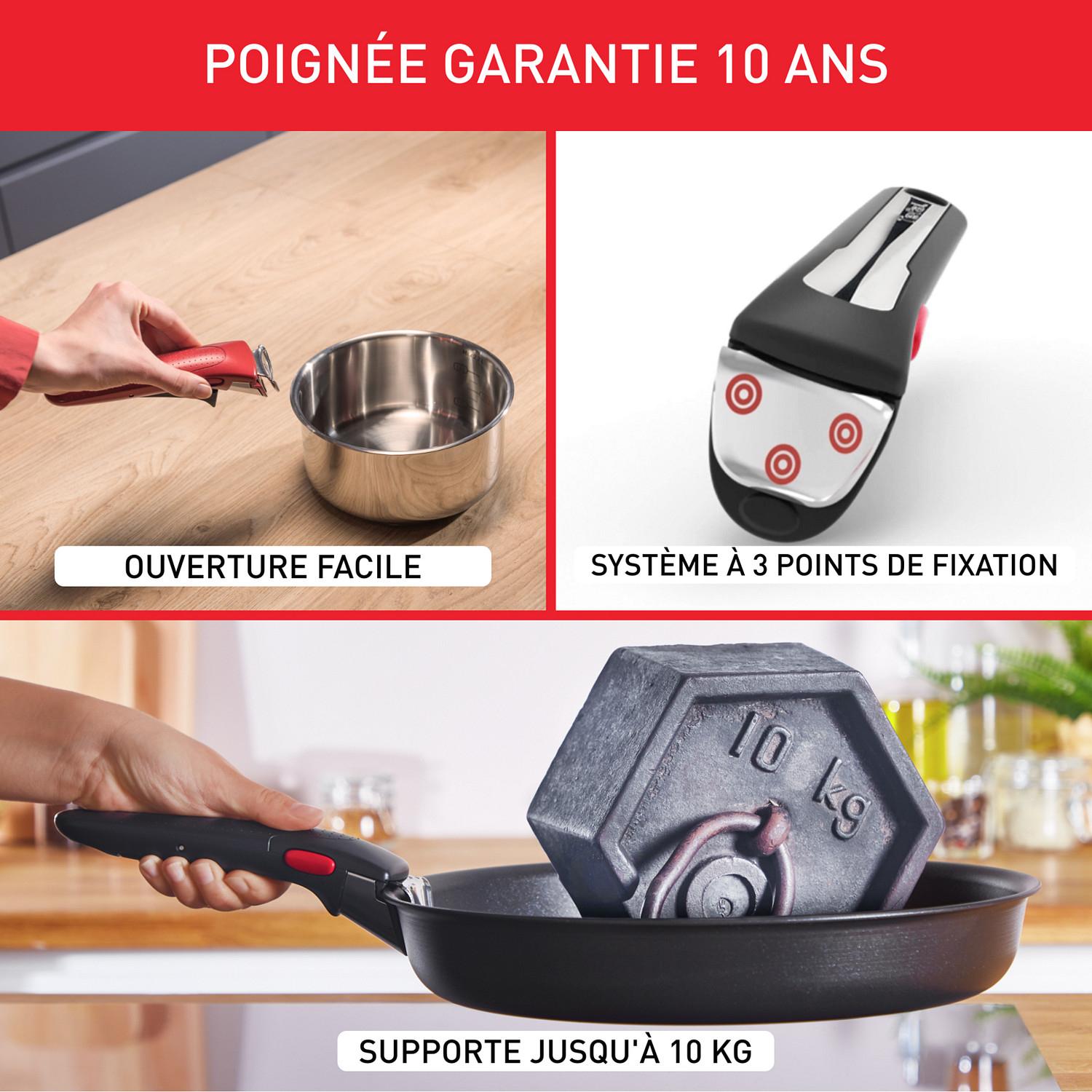 Voir la diapositive 4 : TEFAL Sauteuse inox antiadhésive 24cm tous feux dont induction  INGENIO DAILY COOK