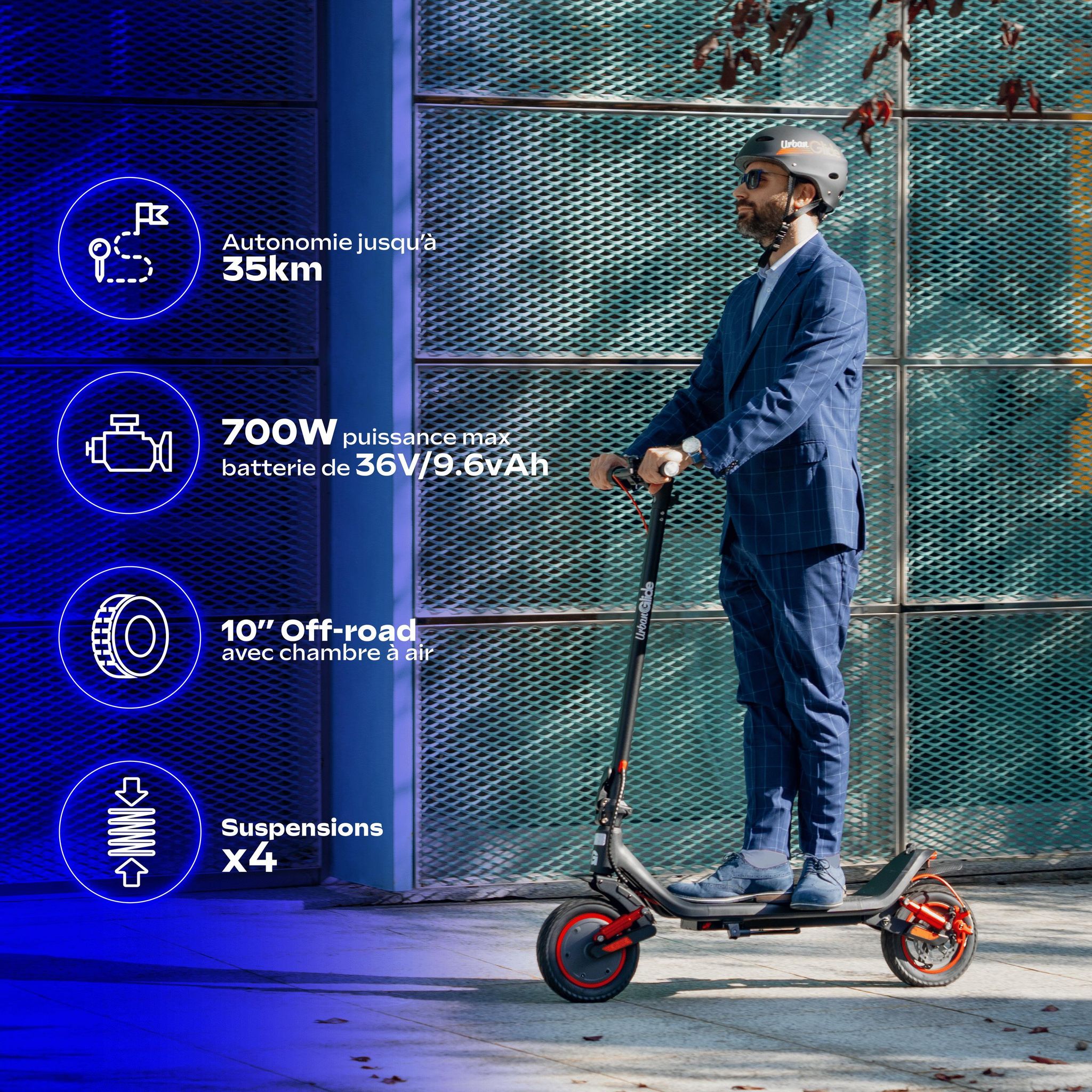 Voir la diapositive 2 : URBANGLIDE Trottinette électrique Ride 100 Shark30