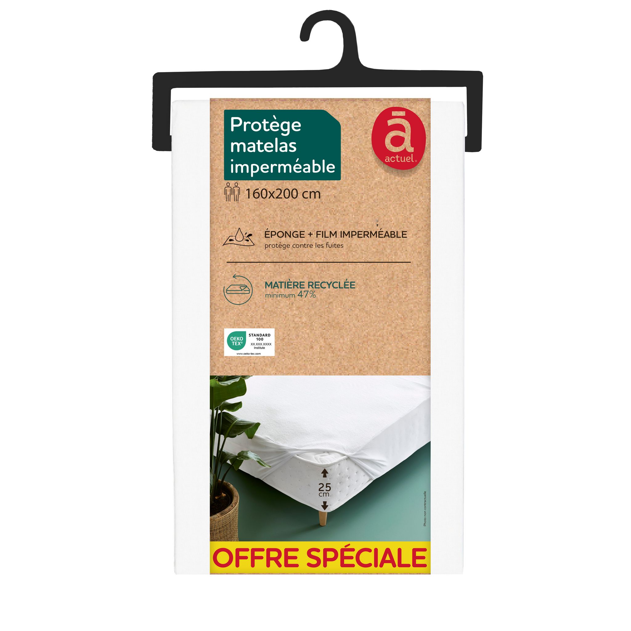 ACTUEL Protège matelas imperméable recyclée 165g/m²