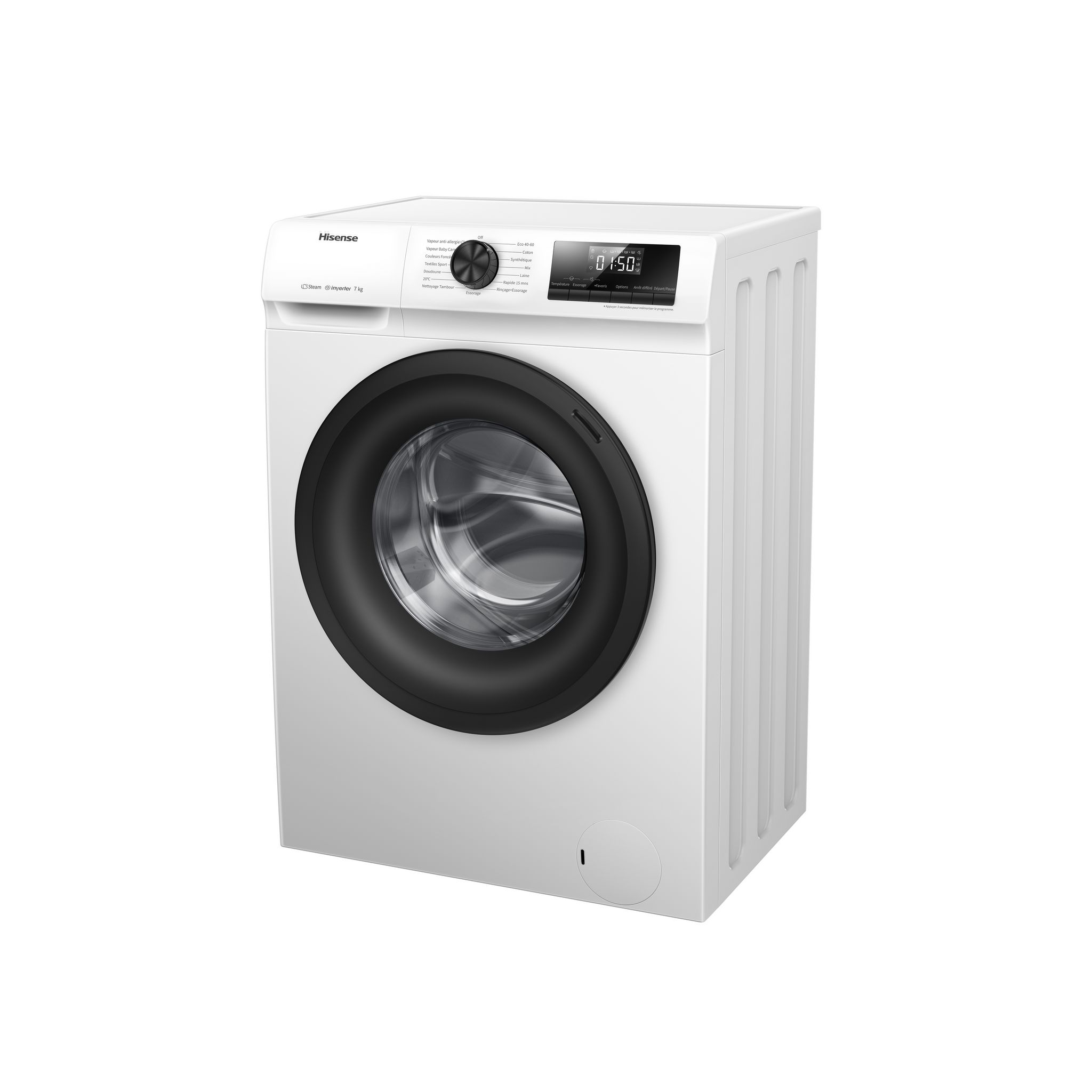 Voir la diapositive 6 : HISENSE Lave linge hublot à induction WFQP701219VM, 7 kg, 1200 T/min, A