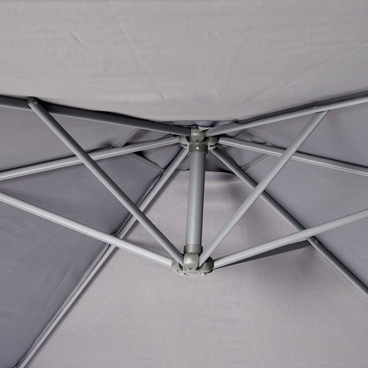 GARDENSTAR Parasol déporté rond en acier D3m - Gris acier