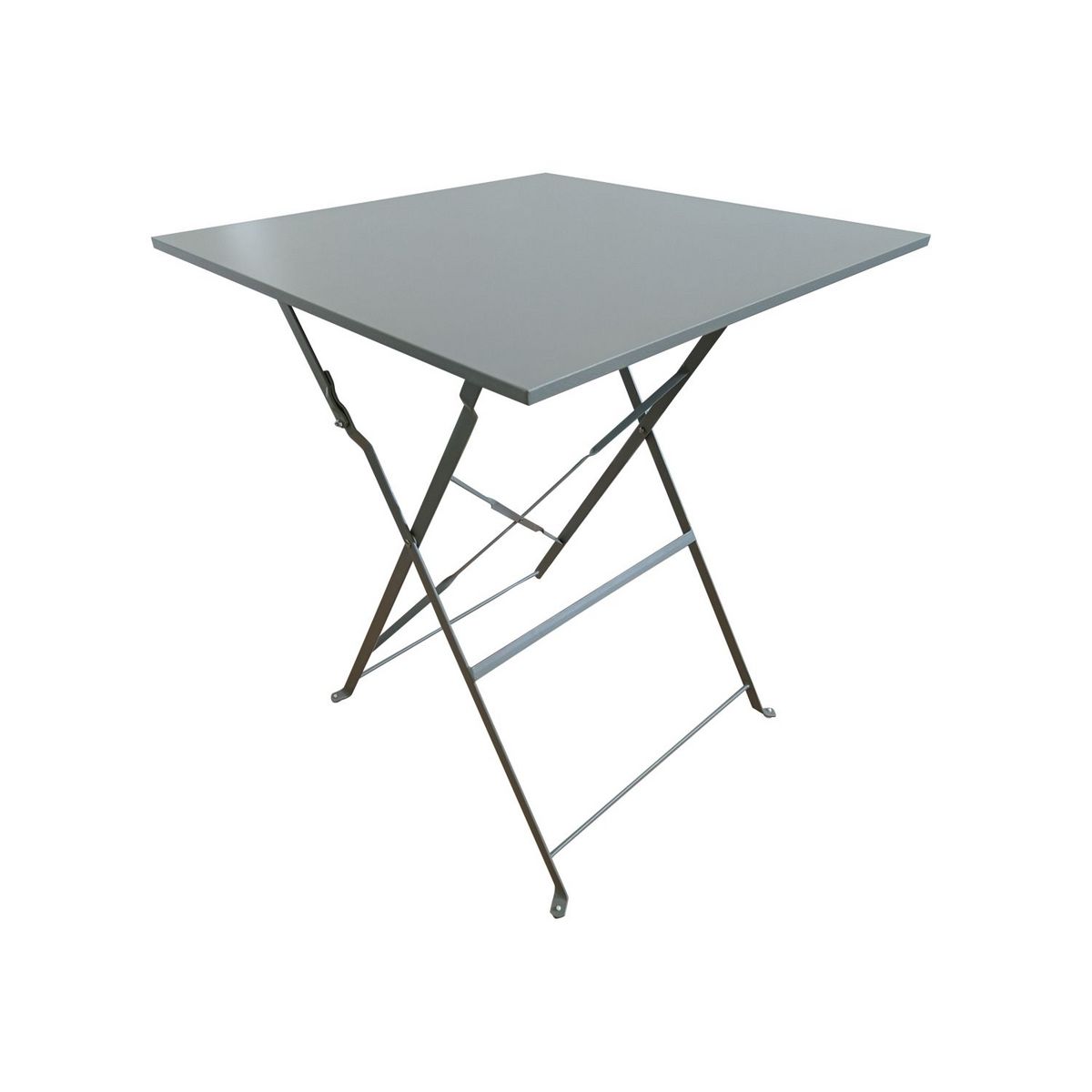 GARDENSTAR Table de jardin carrée pliable en acier - Kaki