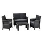 Voir la diapositive 1 : GARDENSTAR Salon de jardin bas en résine 4 places - Gris Anthracite