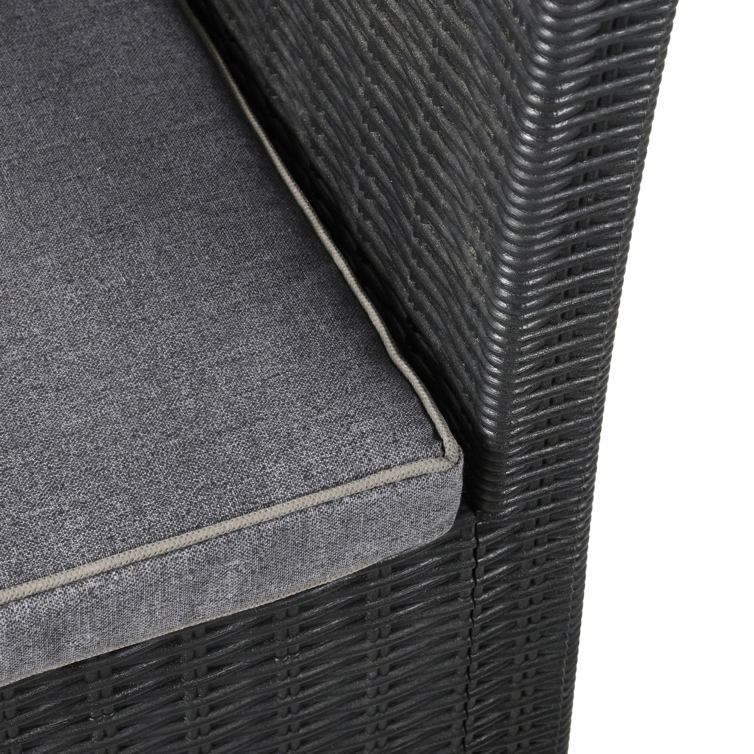 Voir la diapositive 3 : GARDENSTAR Salon de jardin bas en résine 4 places - Gris Anthracite