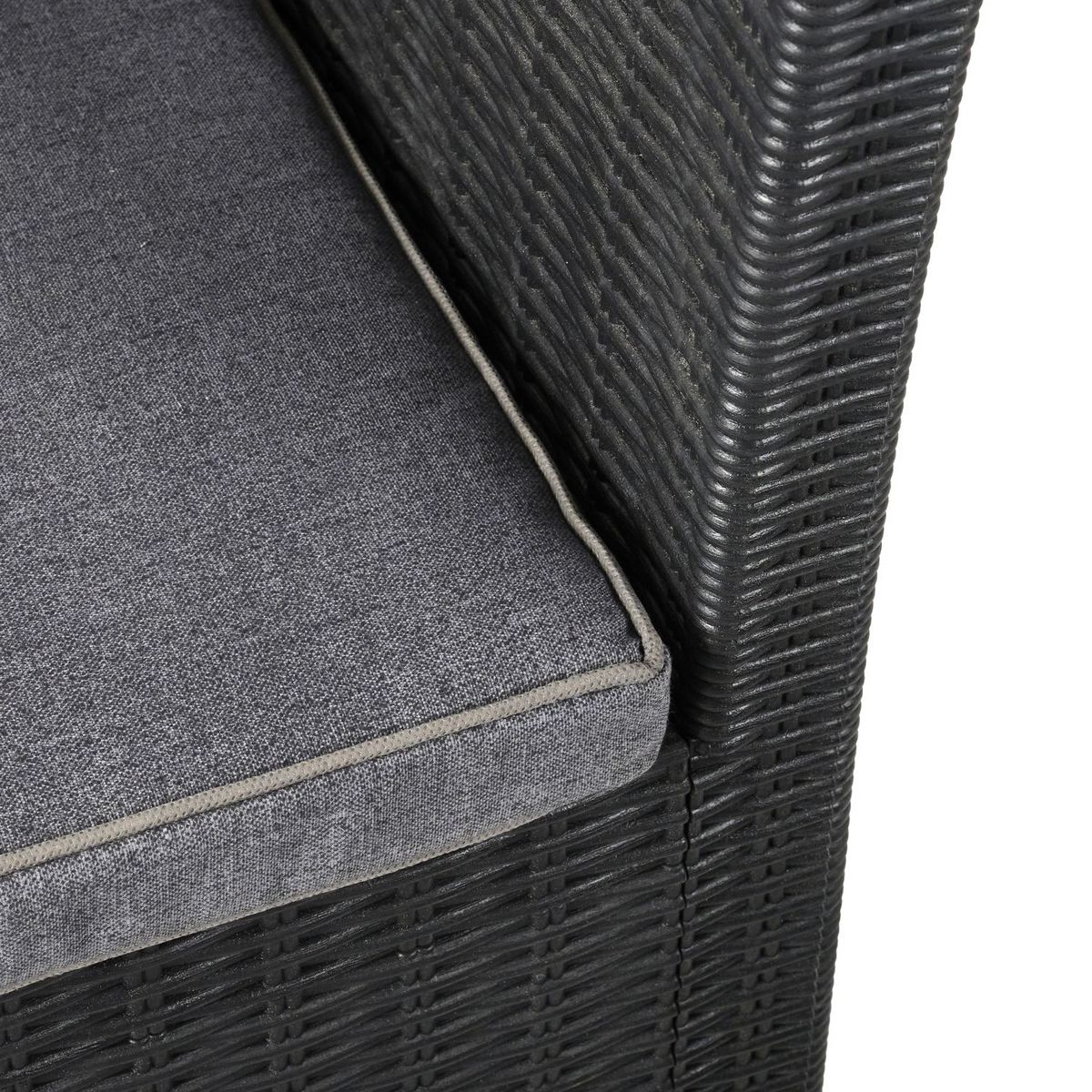 GARDENSTAR Salon de jardin bas en résine 4 places - Gris Anthracite