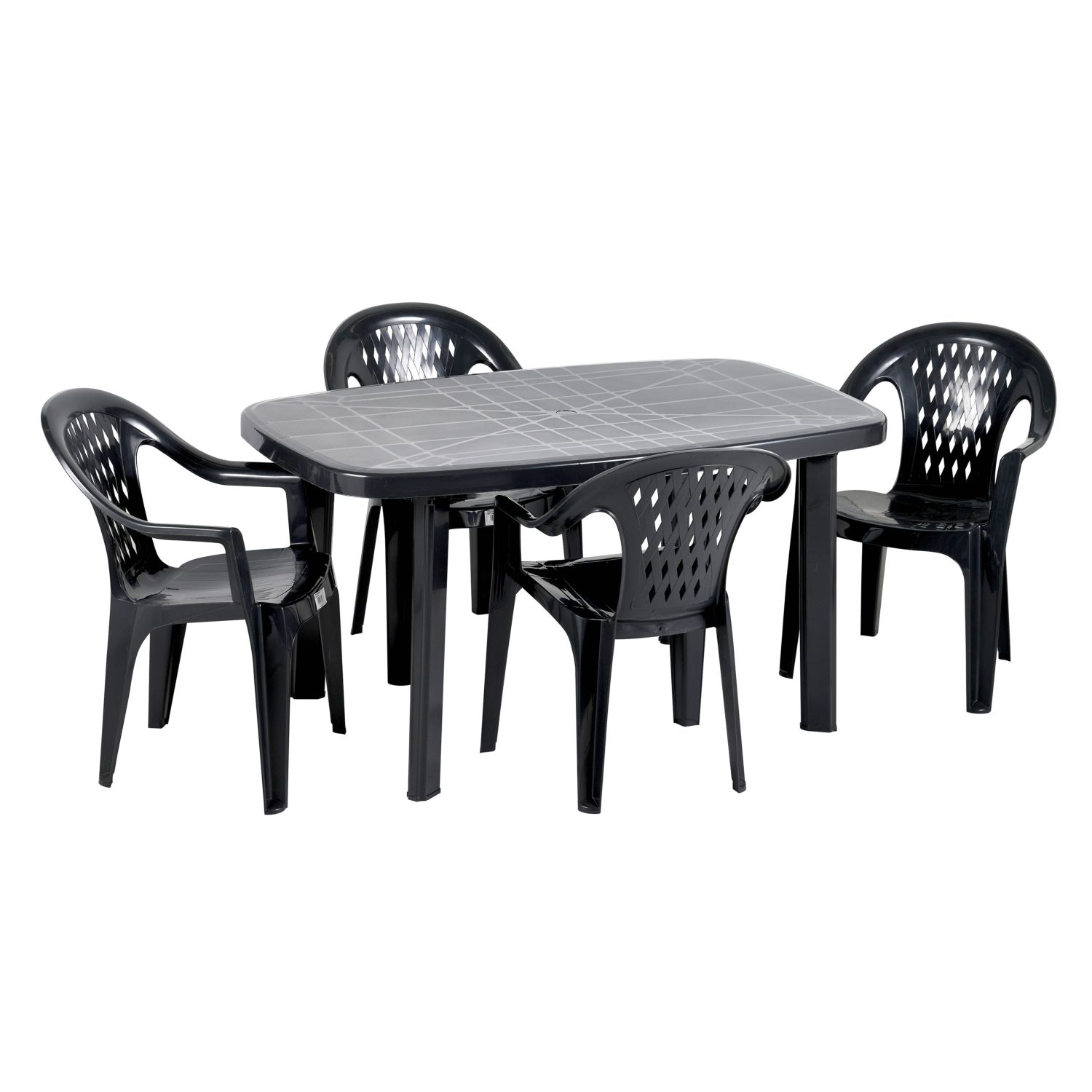 Voir la diapositive 2 : GARDENSTAR Table de jardin en résine grise 140 x 80 cm