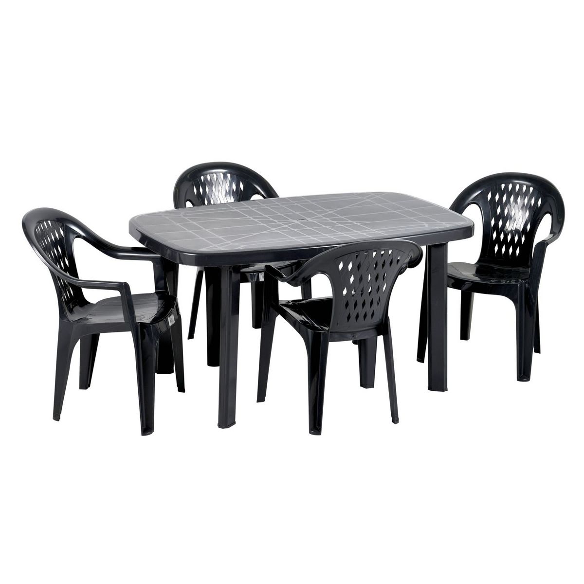 GARDENSTAR Table de jardin en résine grise 140 x 80 cm