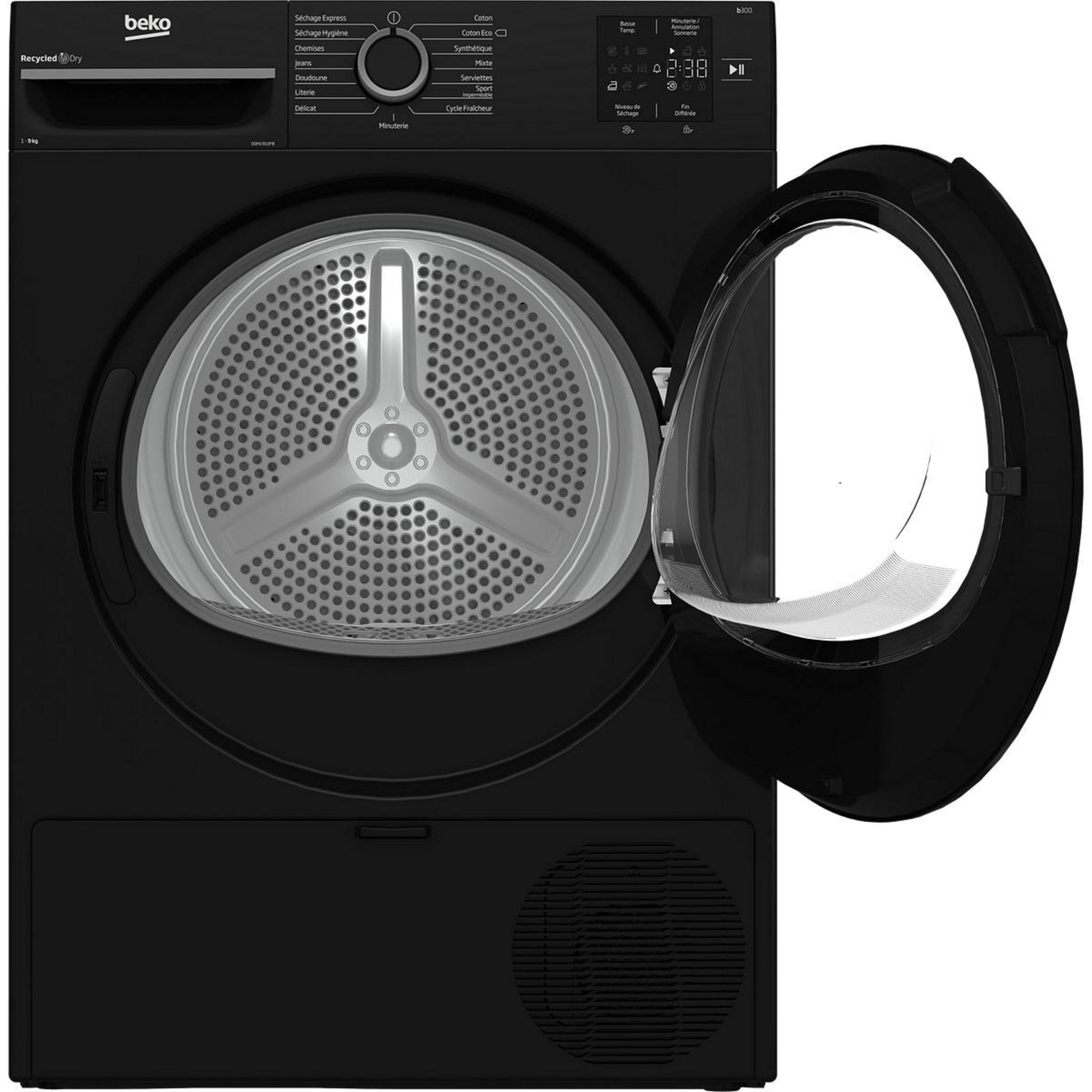Voir la diapositive 2 : BEKO Sèche linge hublot D0H1910FB, 9 kg, Pompe à chaleur, E