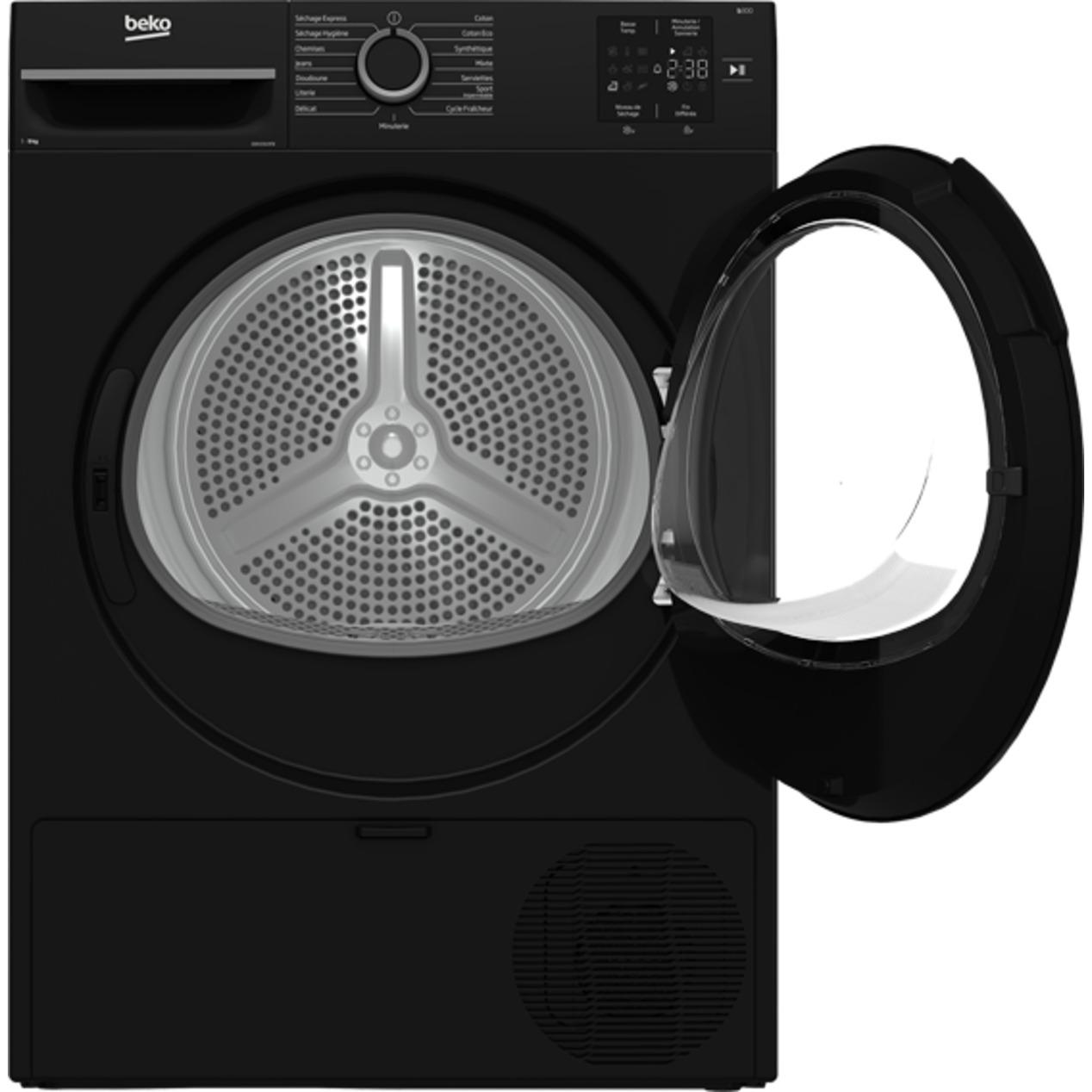 Voir la diapositive 3 : BEKO Sèche linge hublot D0H1910FB, 9 kg, Pompe à chaleur, E
