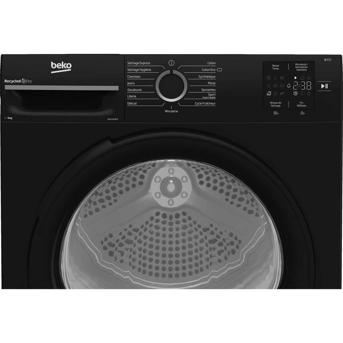 BEKO Sèche linge hublot D0H1910FB, 9 kg, Pompe à chaleur, E