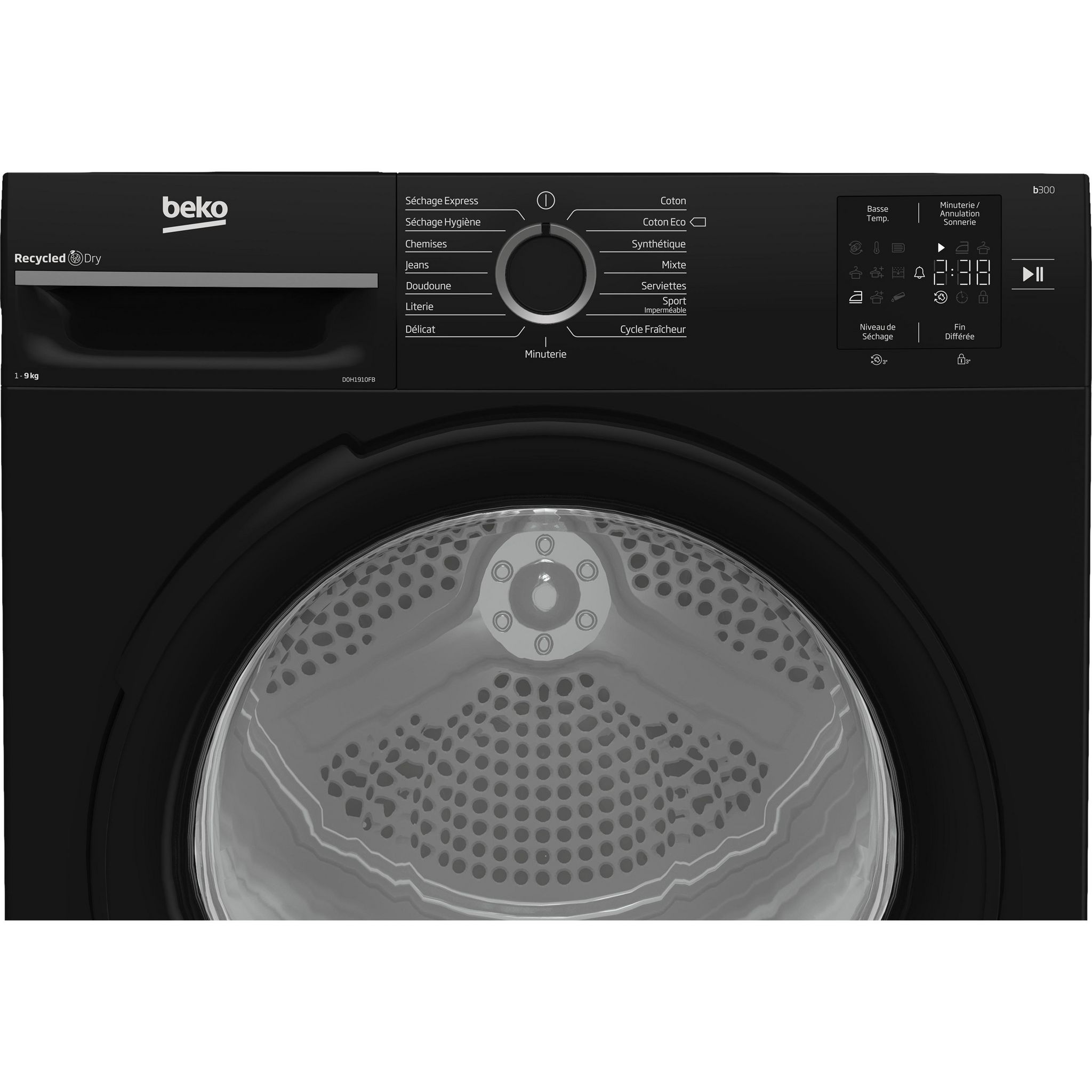 Voir la diapositive 5 : BEKO Sèche linge hublot D0H1910FB, 9 kg, Pompe à chaleur, E