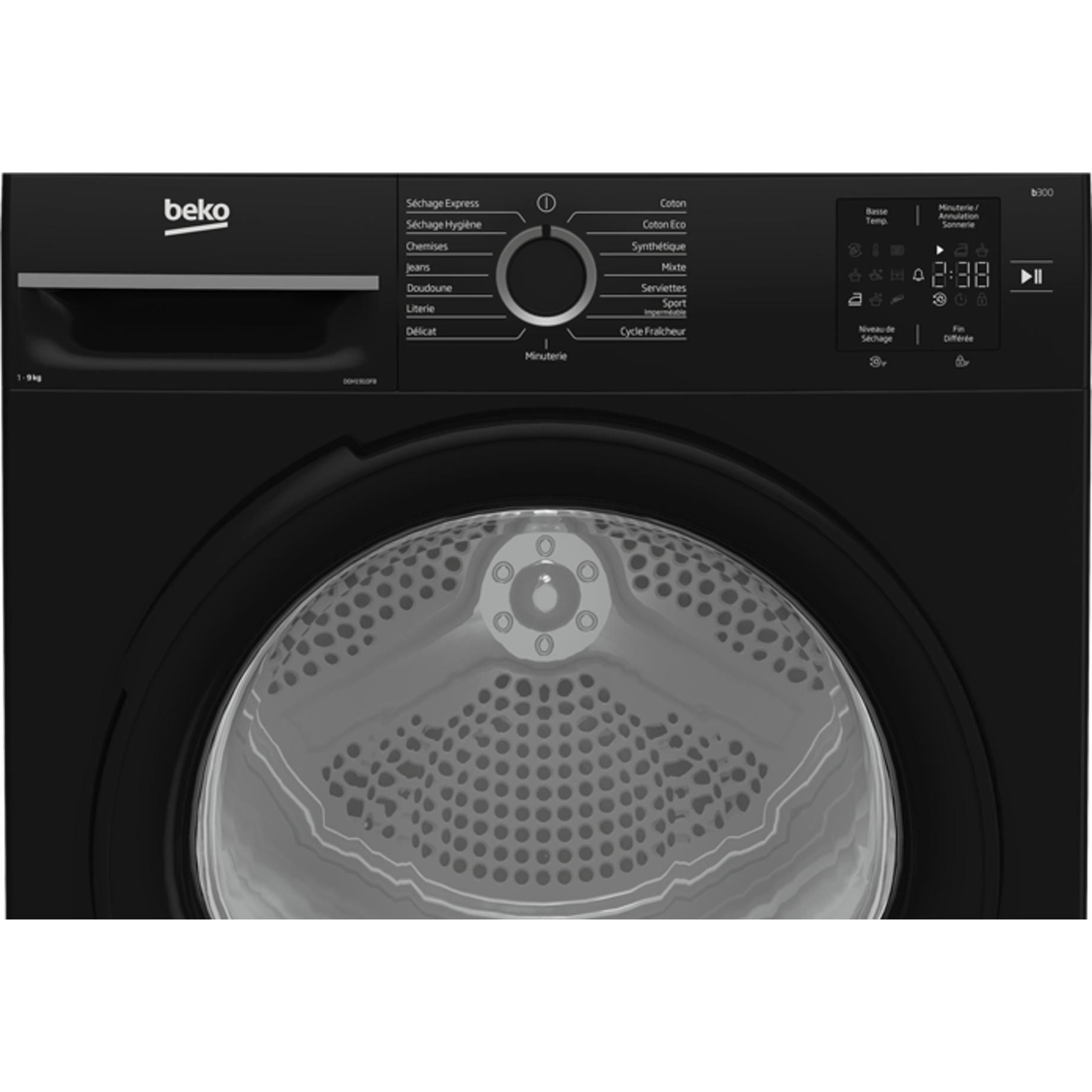 Voir la diapositive 6 : BEKO Sèche linge hublot D0H1910FB, 9 kg, Pompe à chaleur, E
