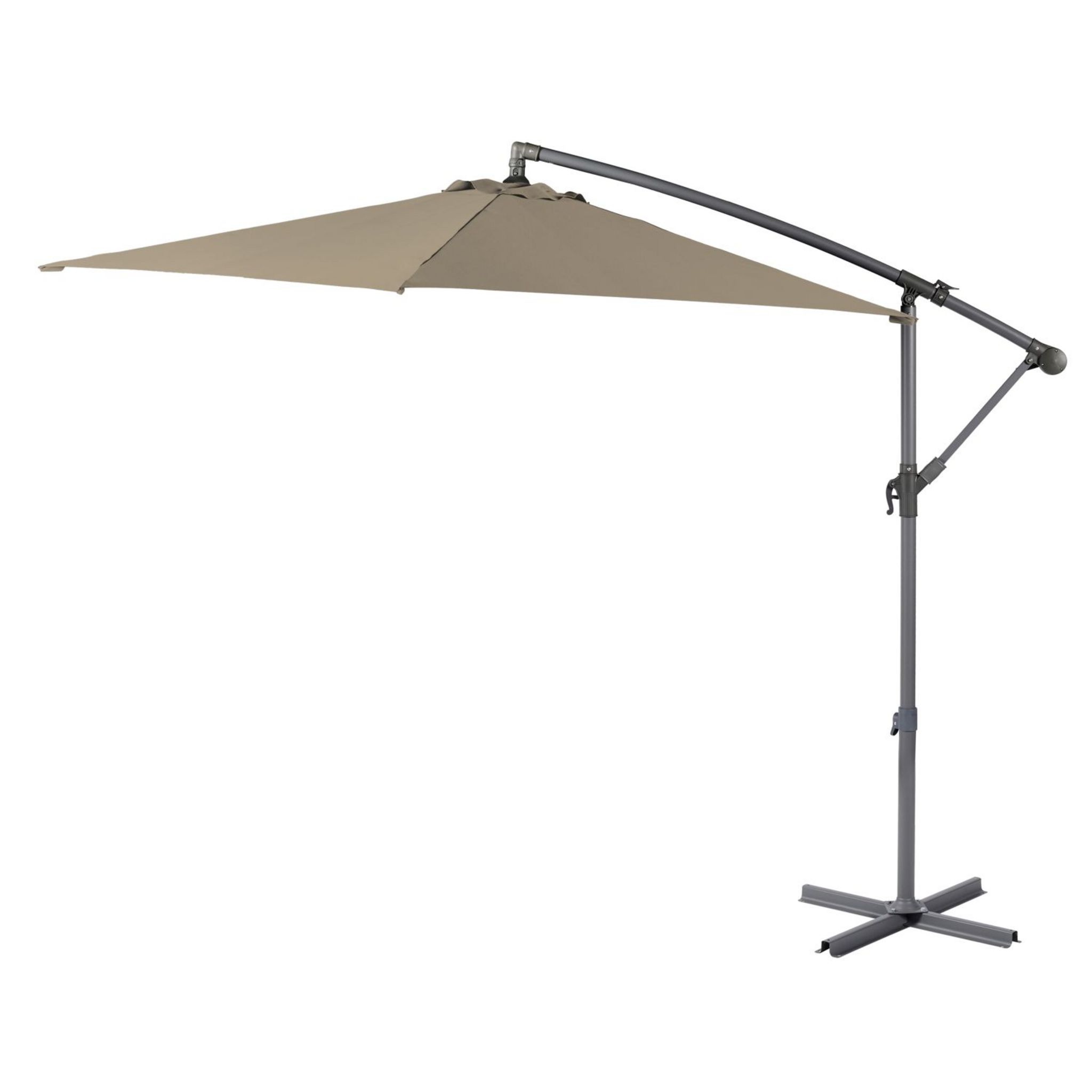 Voir la diapositive 1 : GARDENSTAR Parasol déporté rond en acier D3m - Beige nomade